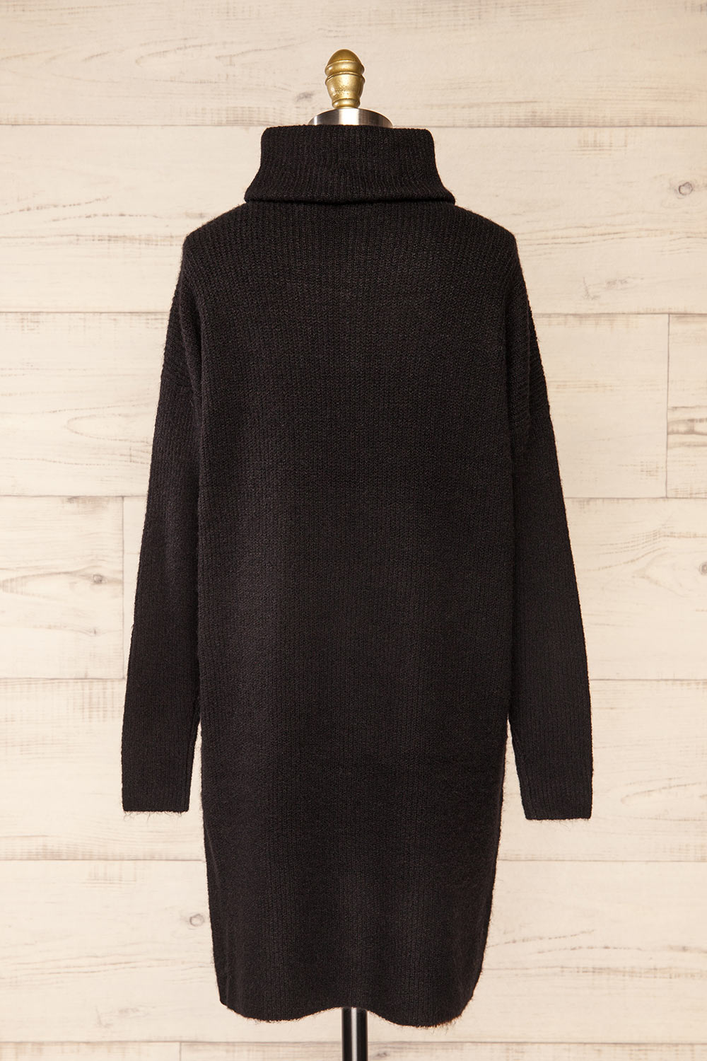 Koror Black Knit Turtleneck Sweater Dress | La petite garçonne back view