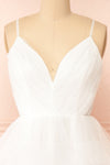 Kourtney Layered White Tulle Bridal Maxi Dress | Boudoir 1861  front