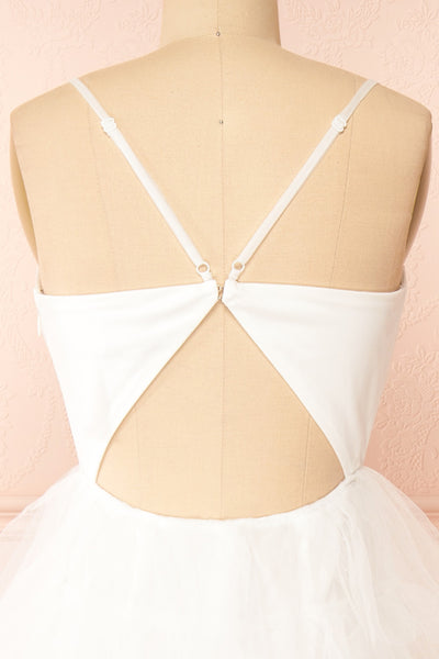 Kourtney Layered White Tulle Bridal Maxi Dress | Boudoir 1861 back