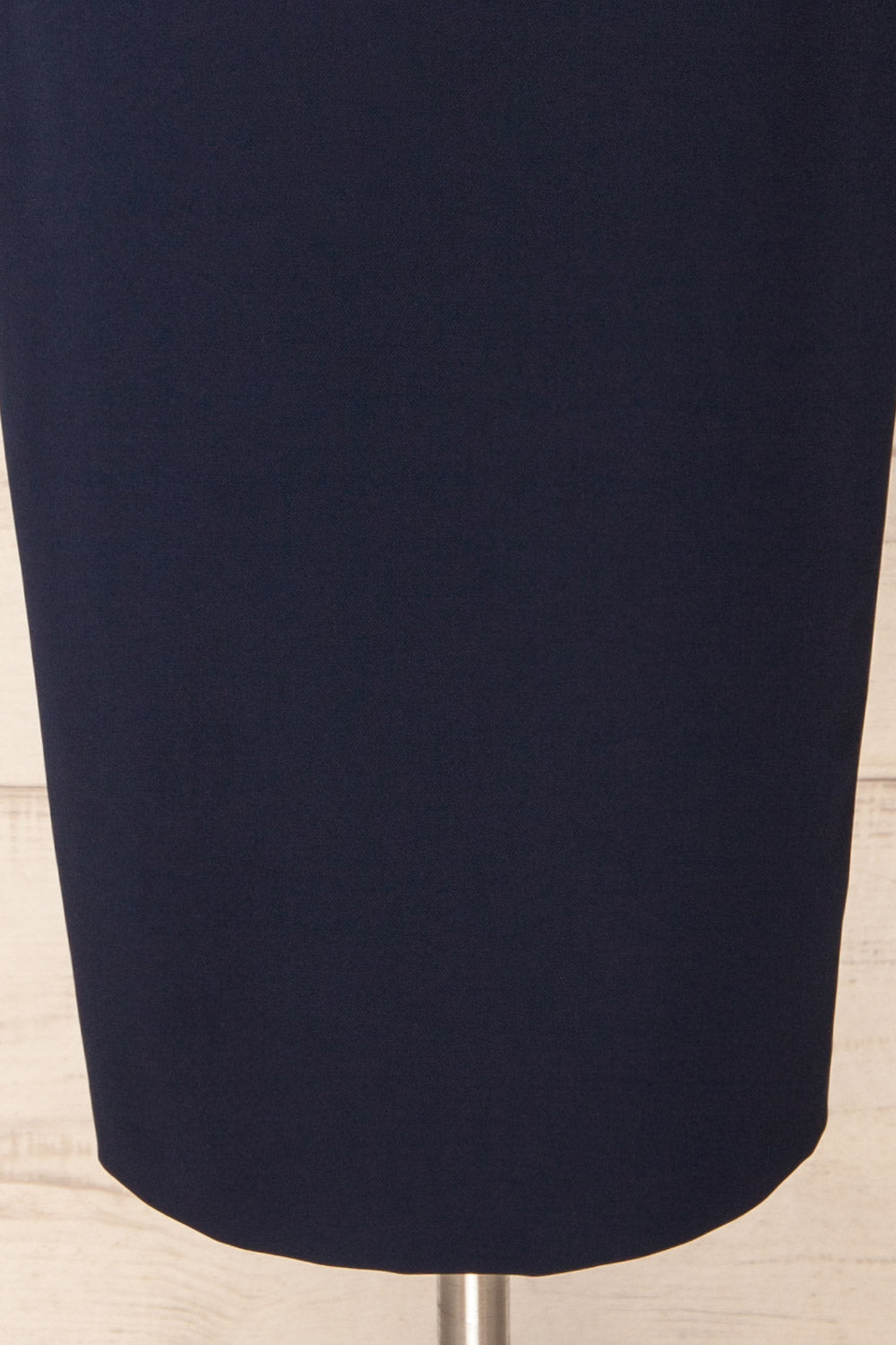 Kovna Navy Fitted Midi Dress w/ Open Back | La petite garçonne bottom
