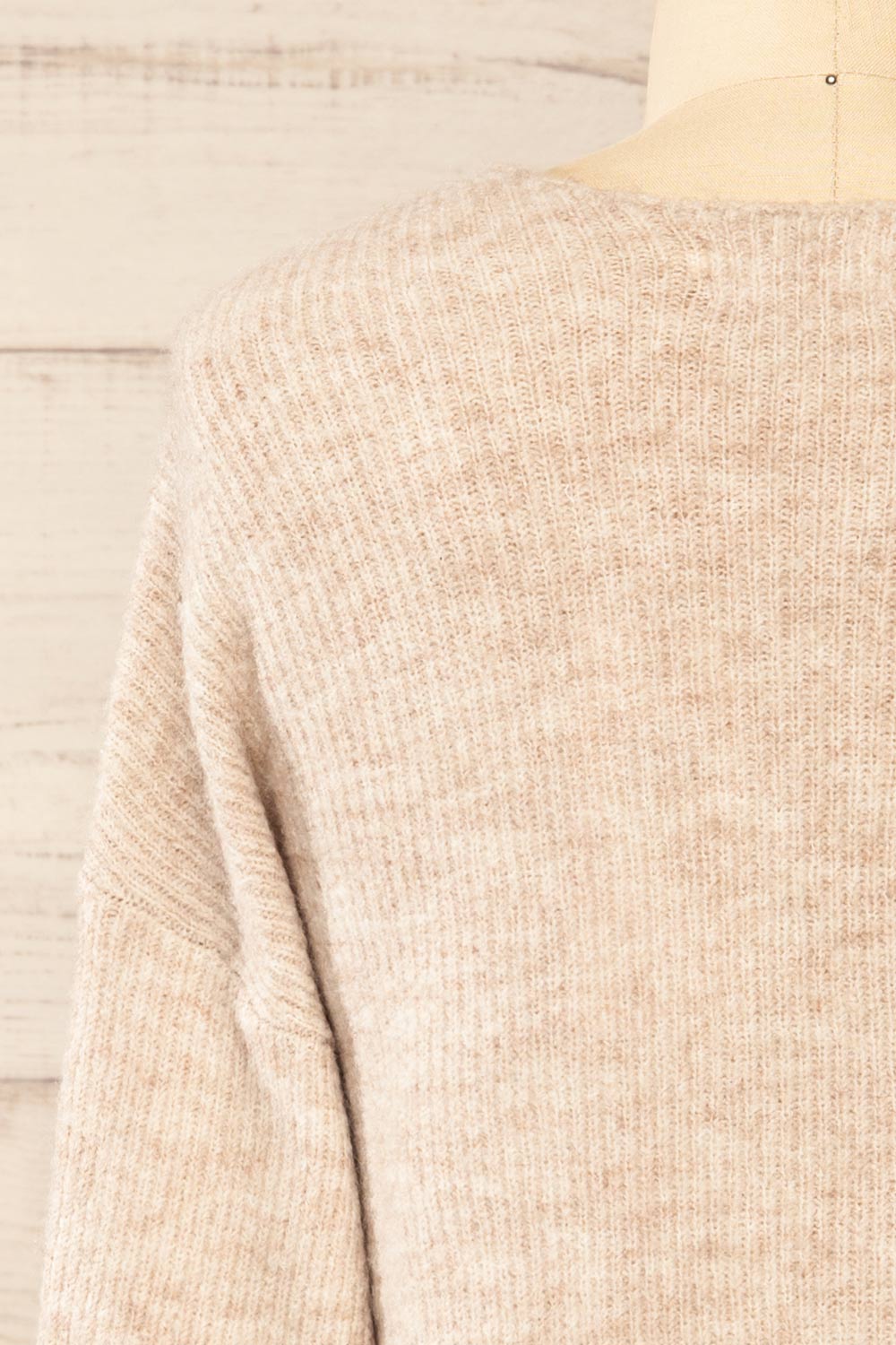 Kuching Beige | Soft Knit V-Neck Sweater