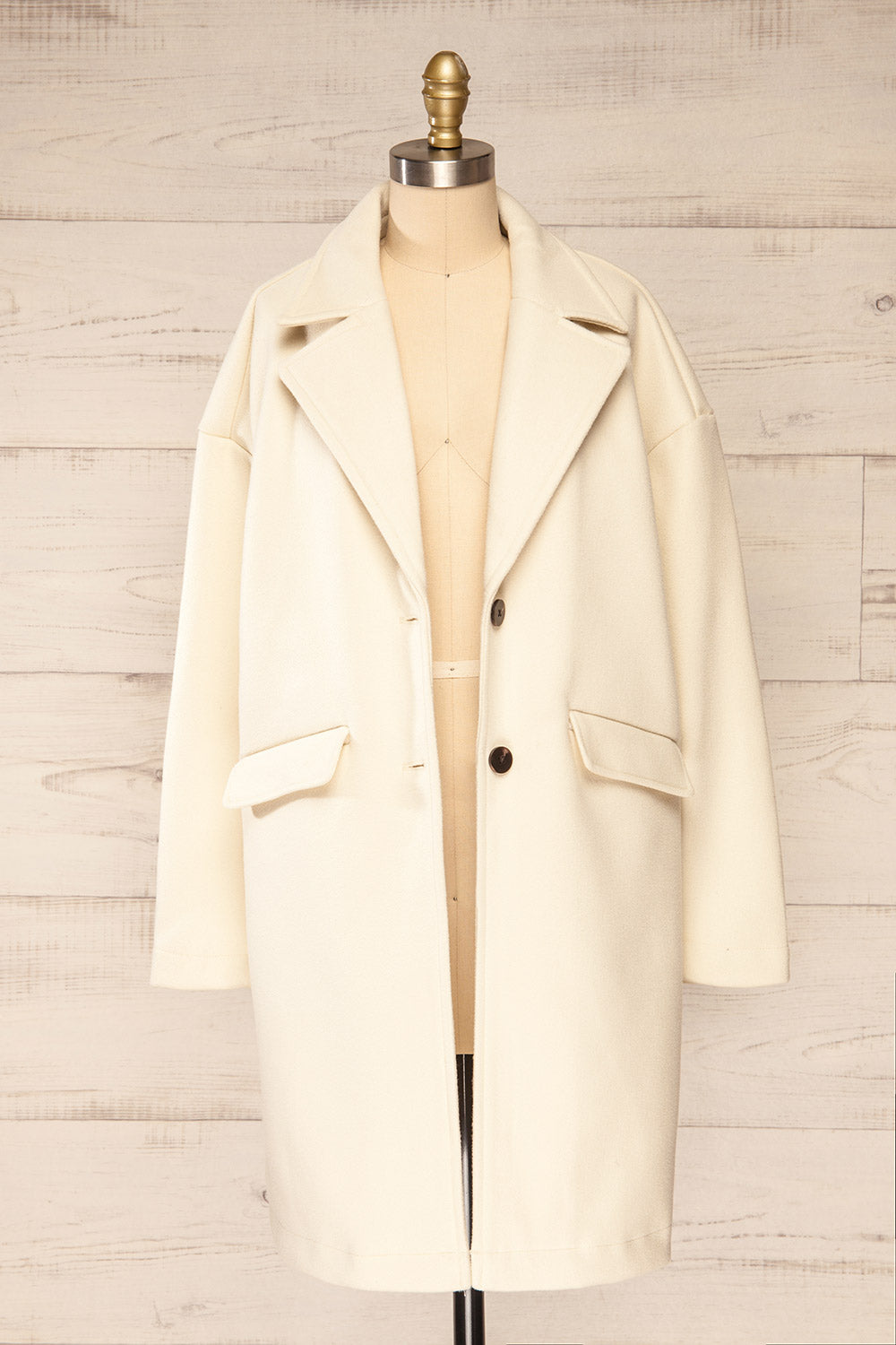 Kurgan Ivory Felt Coat | La petite garçonne open view