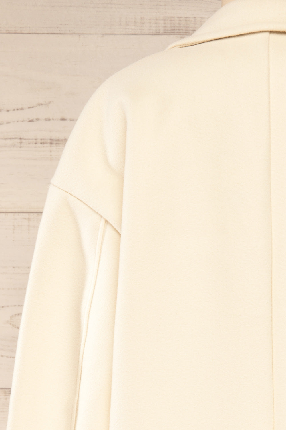 Kurgan Ivory Felt Coat | La petite garçonne back close-up