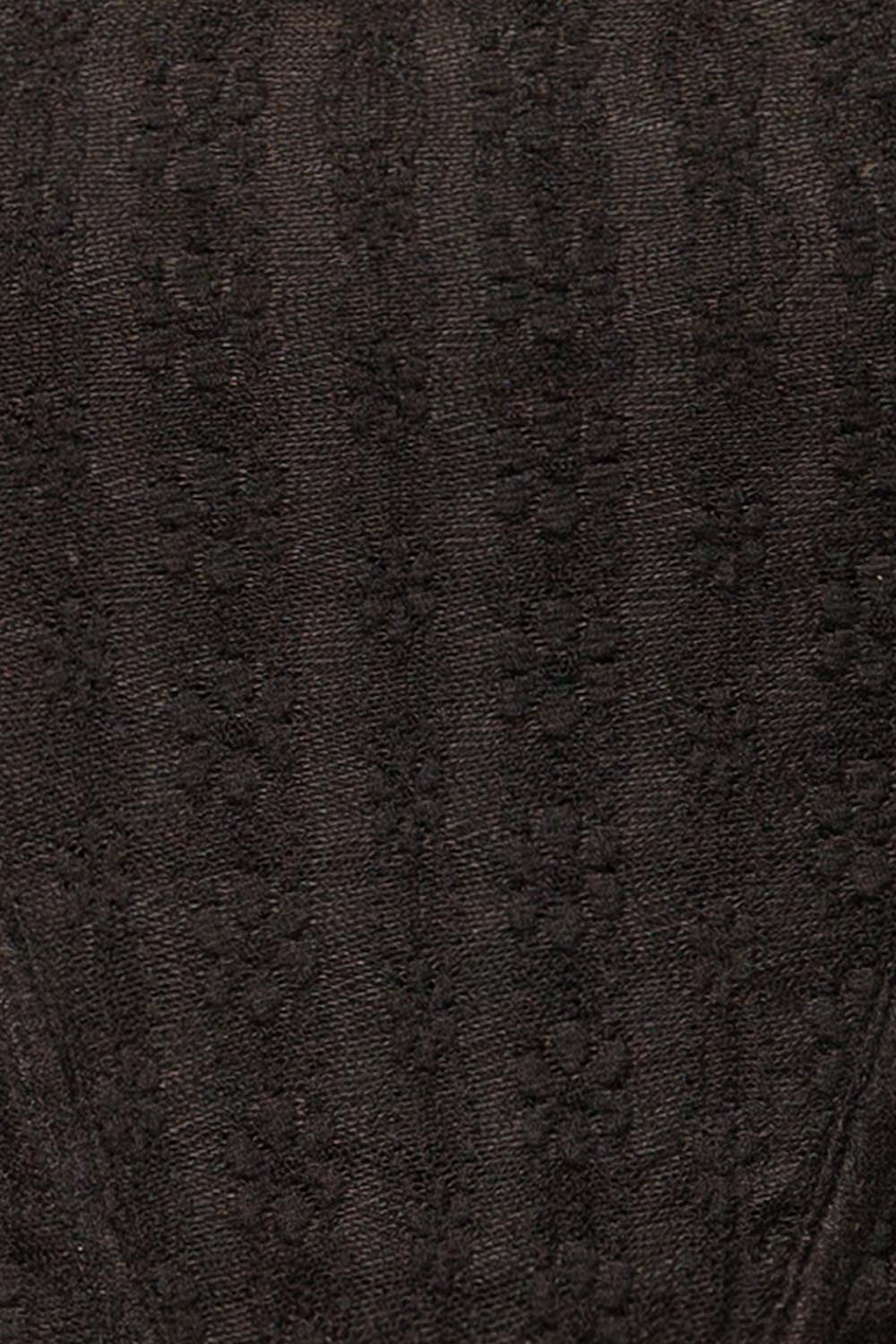 Kuroki Black Mesh Floral Corset Crop Top | La petite garçonne fabric 