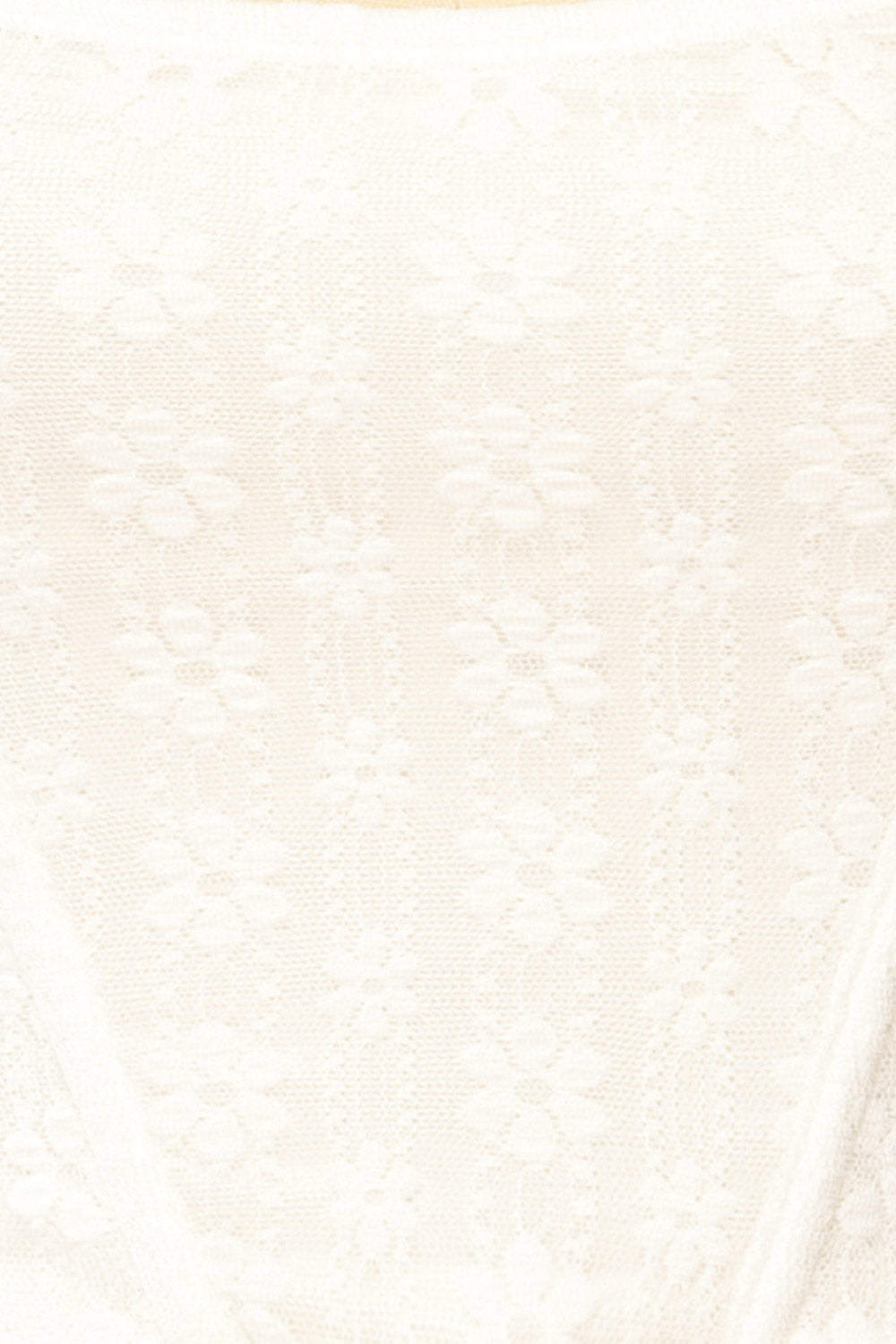 Kuroki White Mesh Floral Corset Crop Top | La petite garçonne fabric