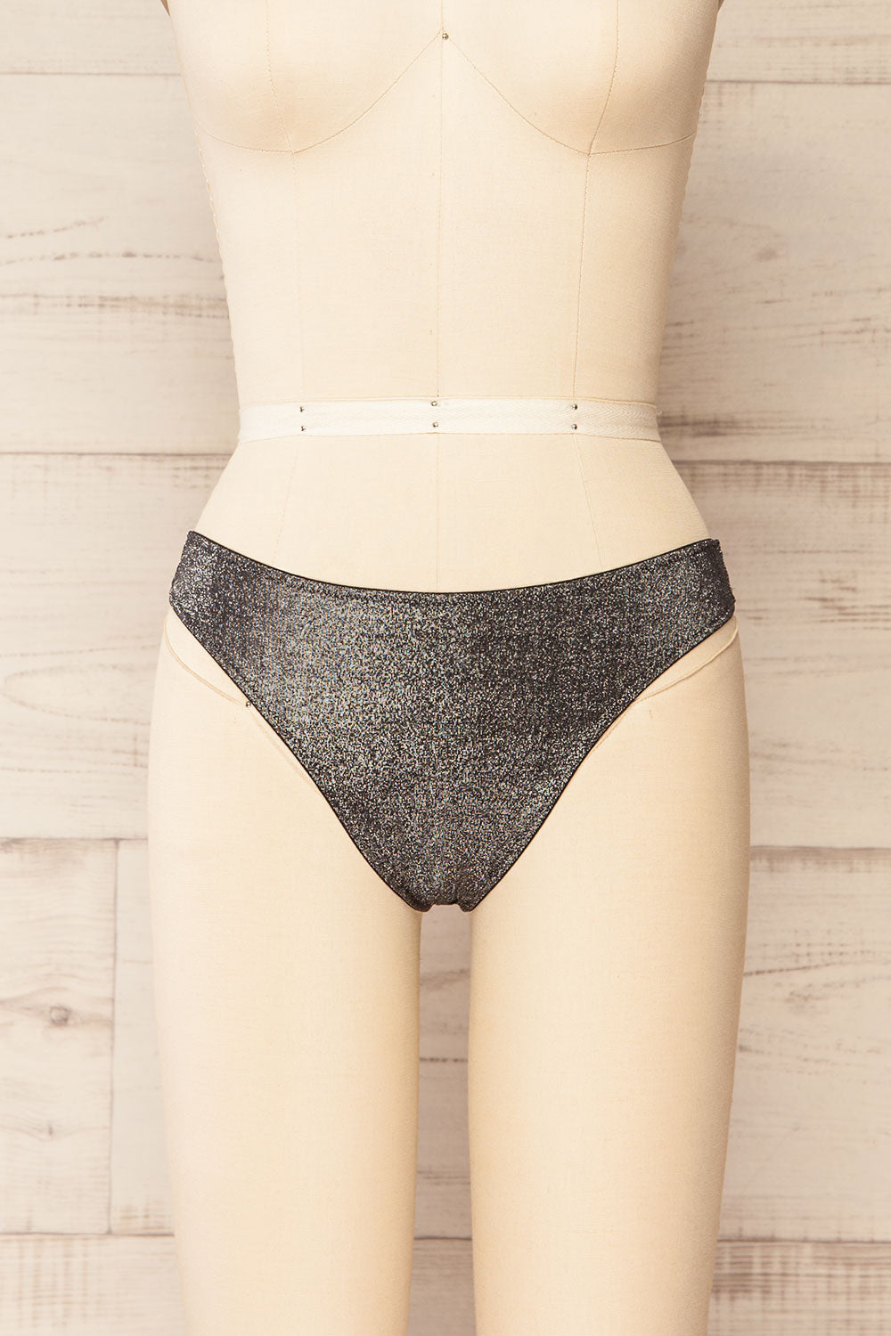 Kurtain 2-Pack Silver Glitter Underwear | La petite garçonne front view