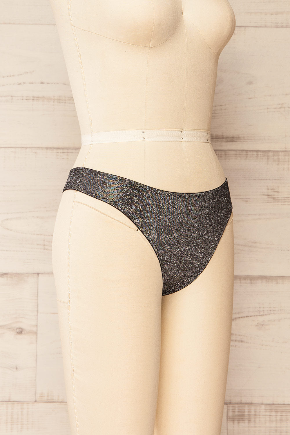 Kurtain 2-Pack Silver Glitter Underwear | La petite garçonne side view