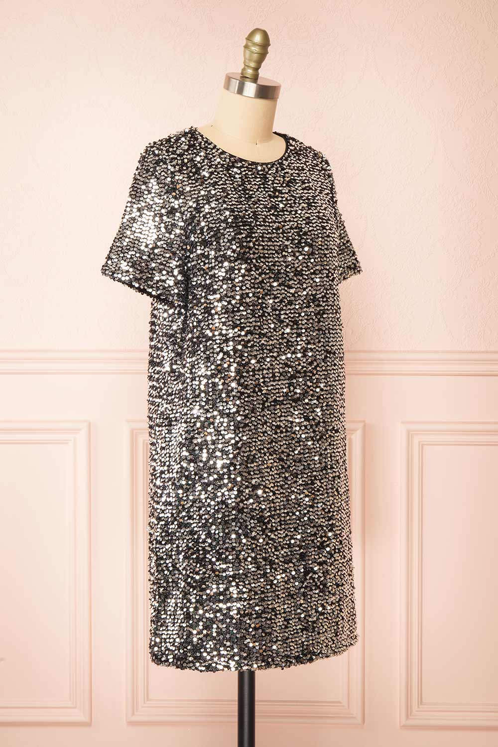 Kyomi Silver Short Sequin Dress | Boutique 1861 side view