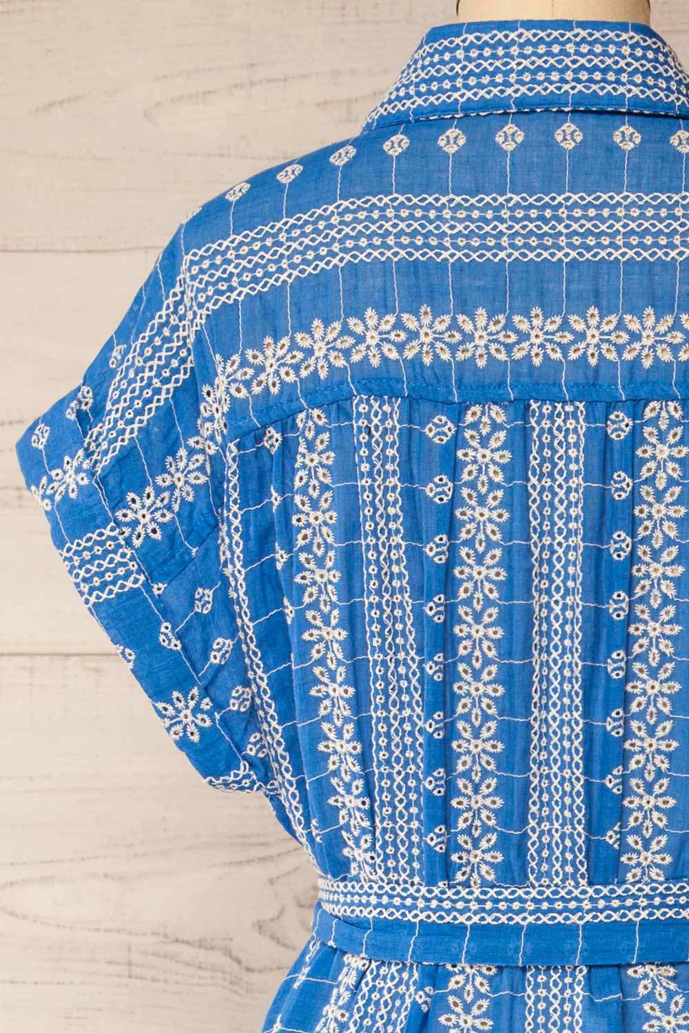 Lachlan Blue Button-Up Dress w/ Belt | La petite garçonne back