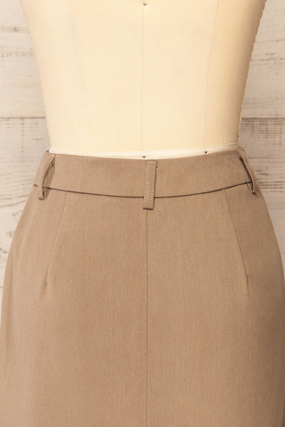Lacombe Taupe A-Line Midi Skirt | La petite garçonne  back
