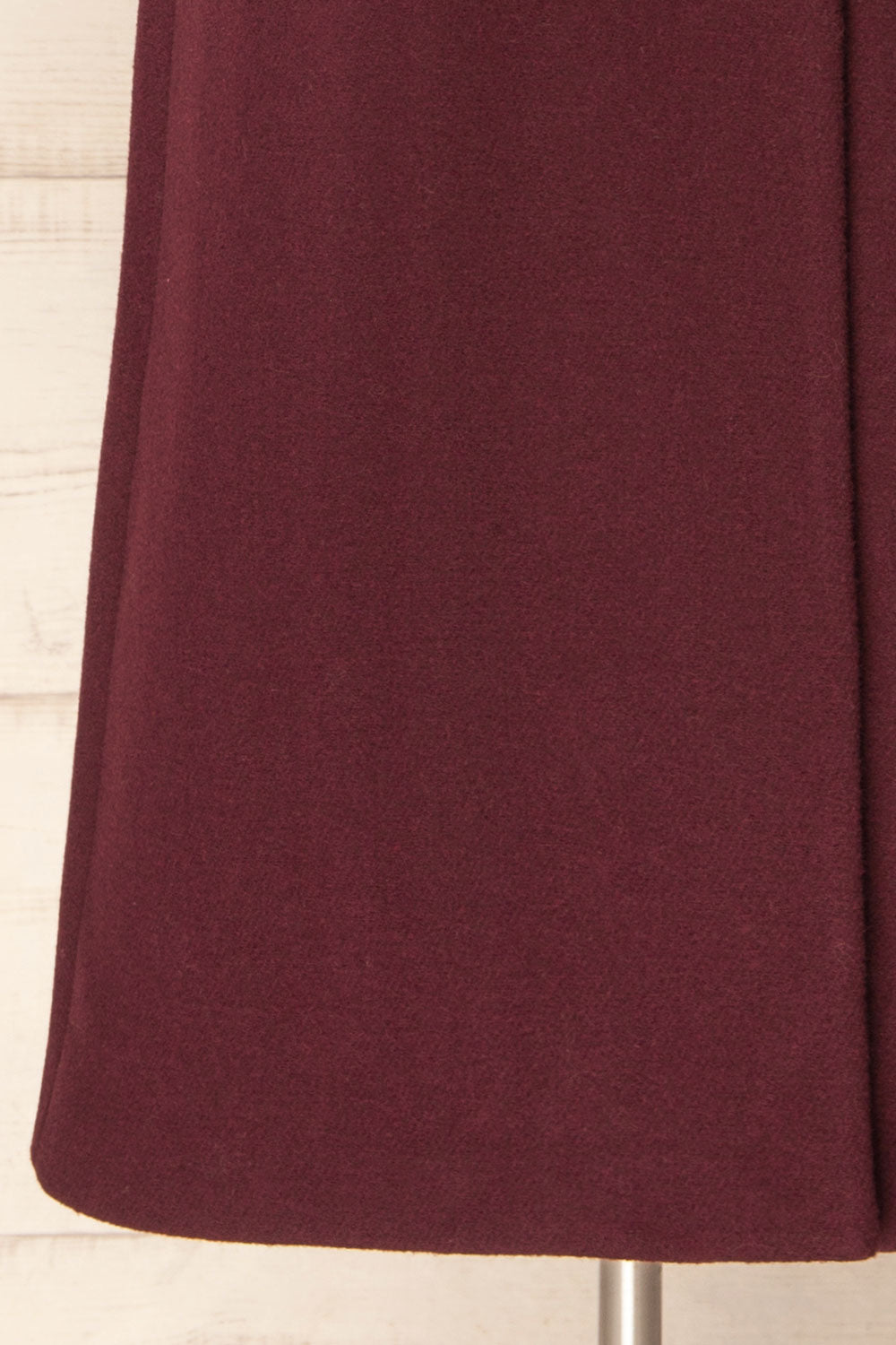 Lagos Long Burgundy Coat with Lapel Collar | La petite garçonne bottom
