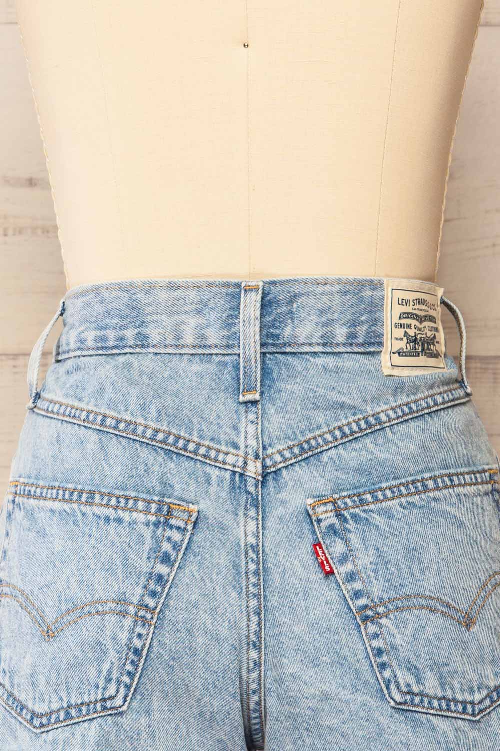 Lagunaa Light Wash High-Waisted Denim Shorts | La petite garçonne back