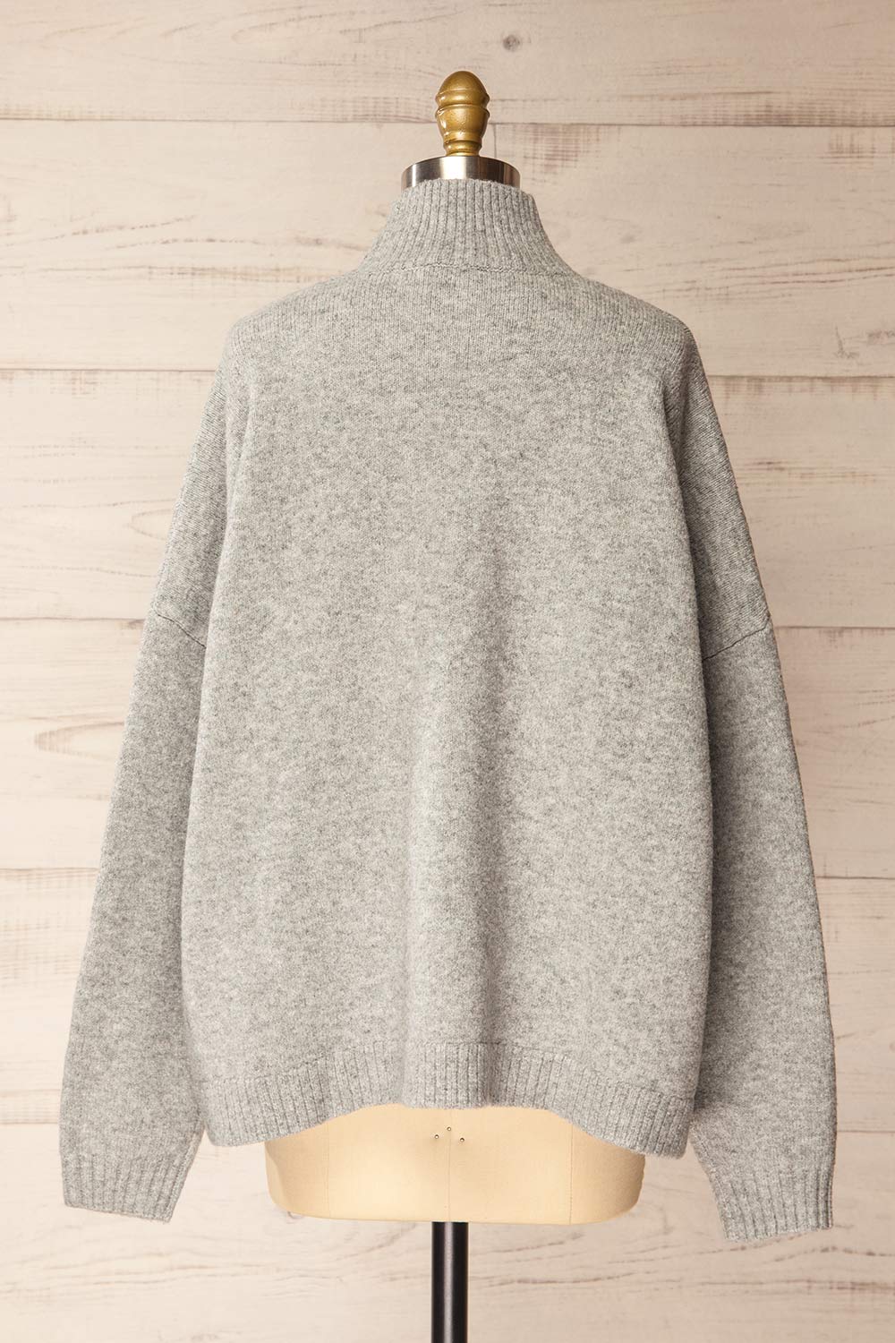 Lander Oversized Grey Knitted Sweater | La petite garçonne back view
