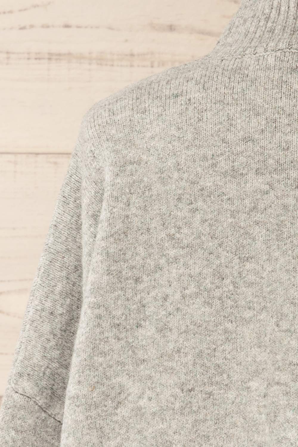 Lander Oversized Grey Knitted Sweater | La petite garçonne back view