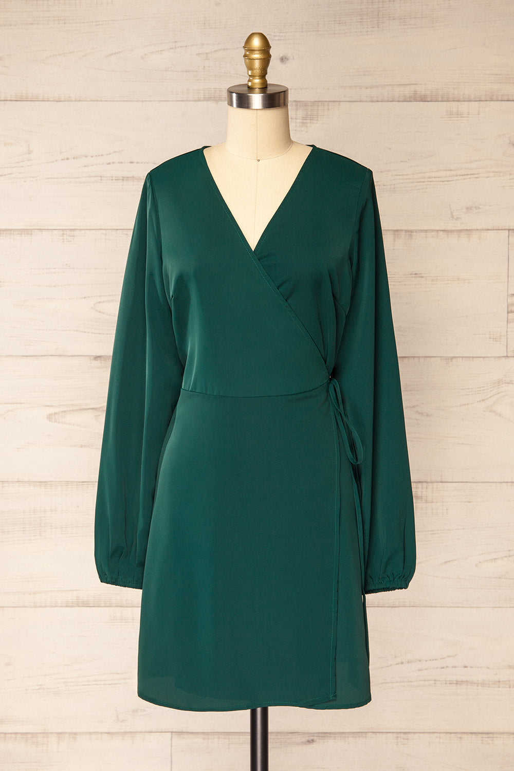 Langon Green Short Wrap Dress