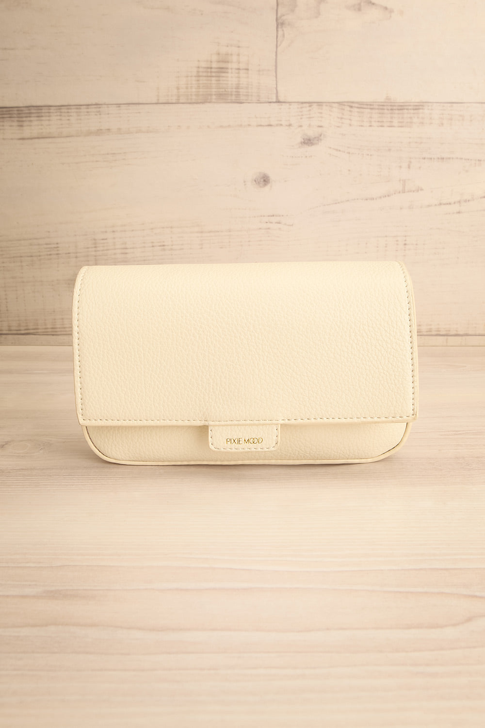 Laryssa Ivory Vegan Leather Crossbody Bag | La petite garçonne front view