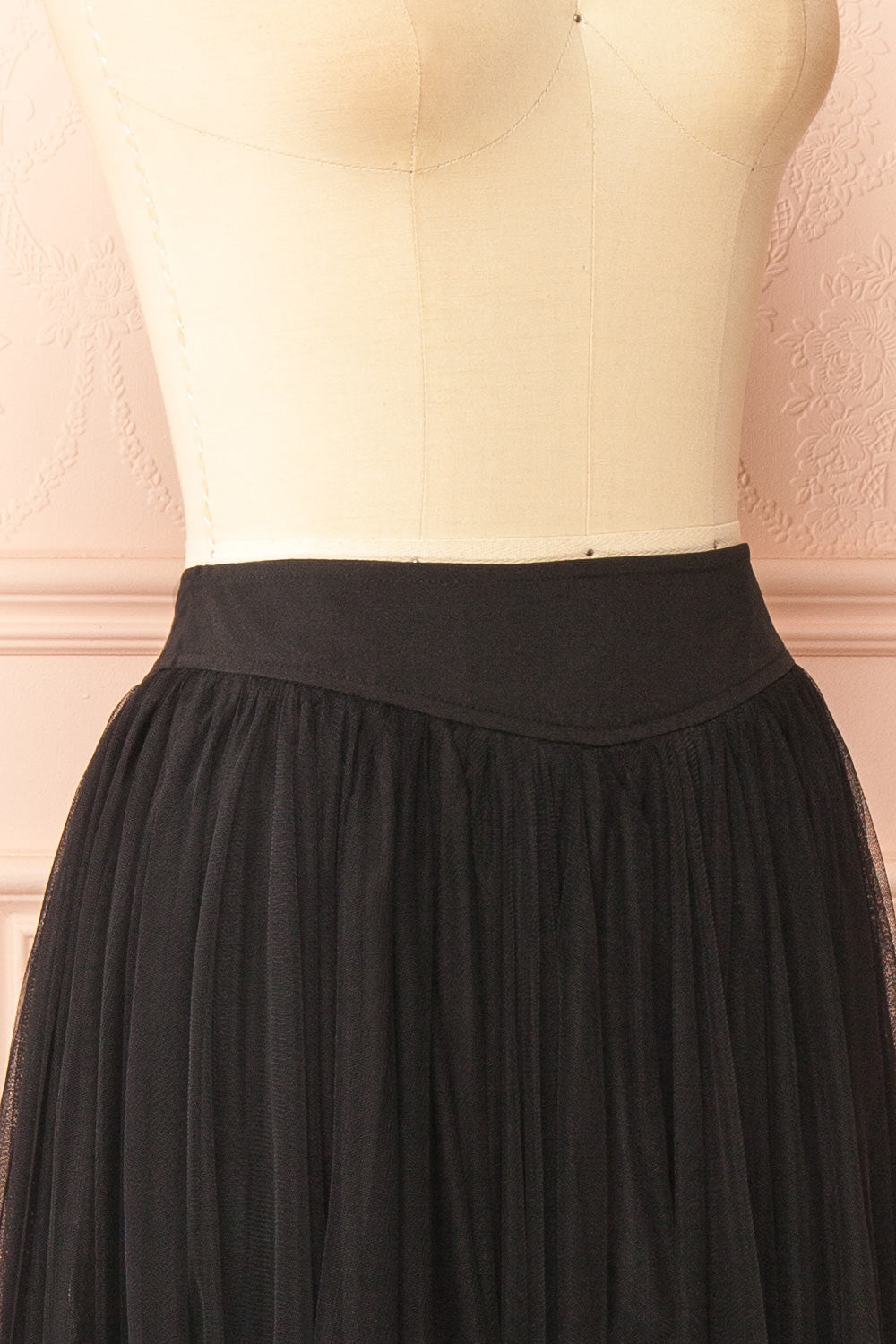 Laurelia Black Maxi Tulle Low Rise Skirt | Boutique 1861 side