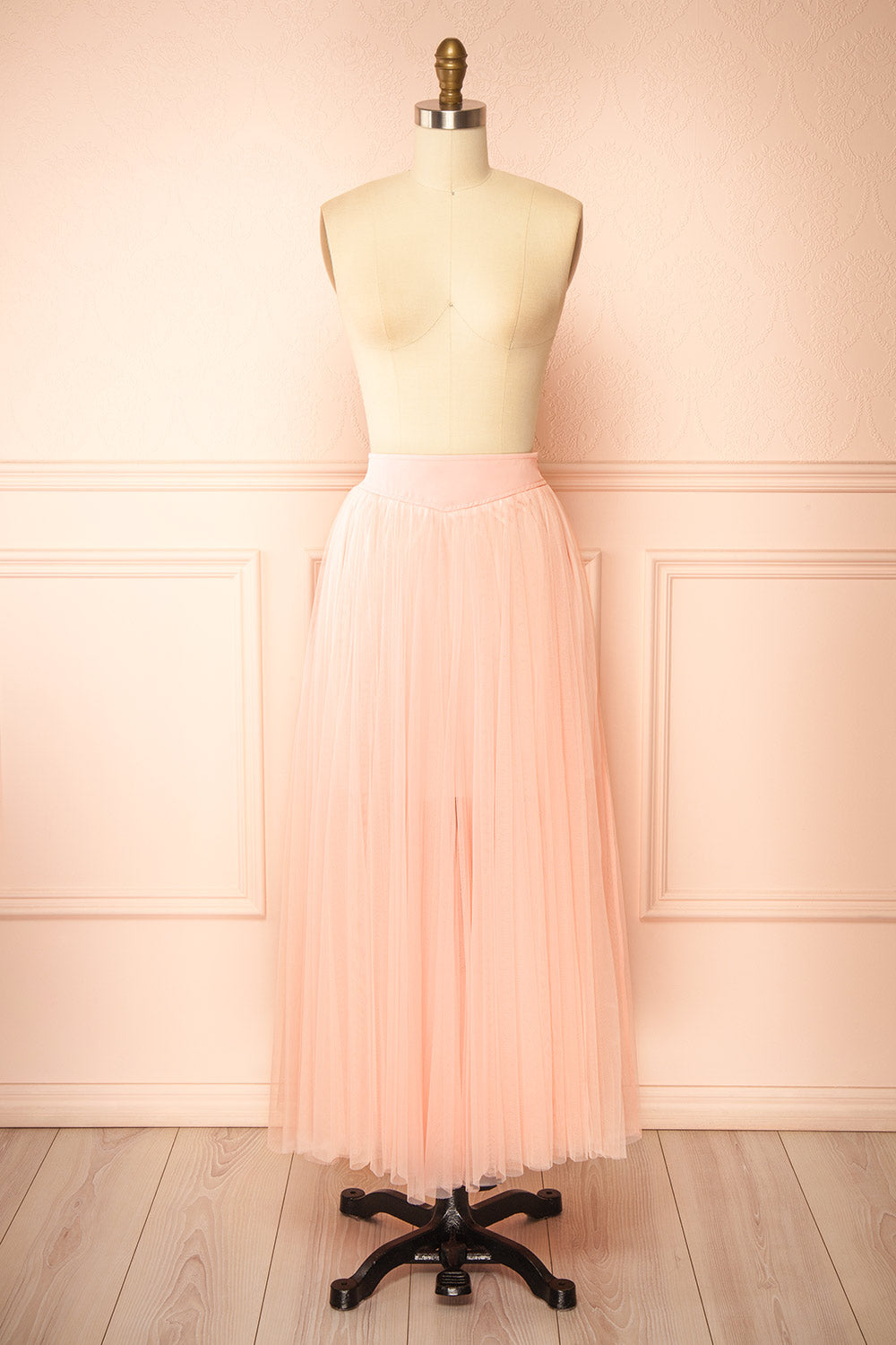 Laurelia Blush Low Rise Tulle Maxi Skirt | Boutique 1861 front view