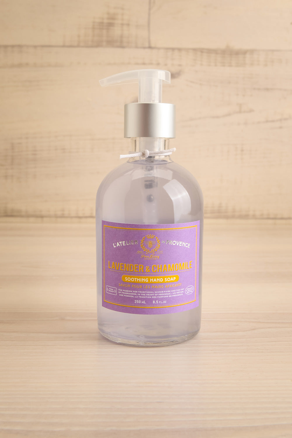 Lavender & Chamomile Liquid Hand Soap by L'Atelier de Provence | Maison garçonne bottle