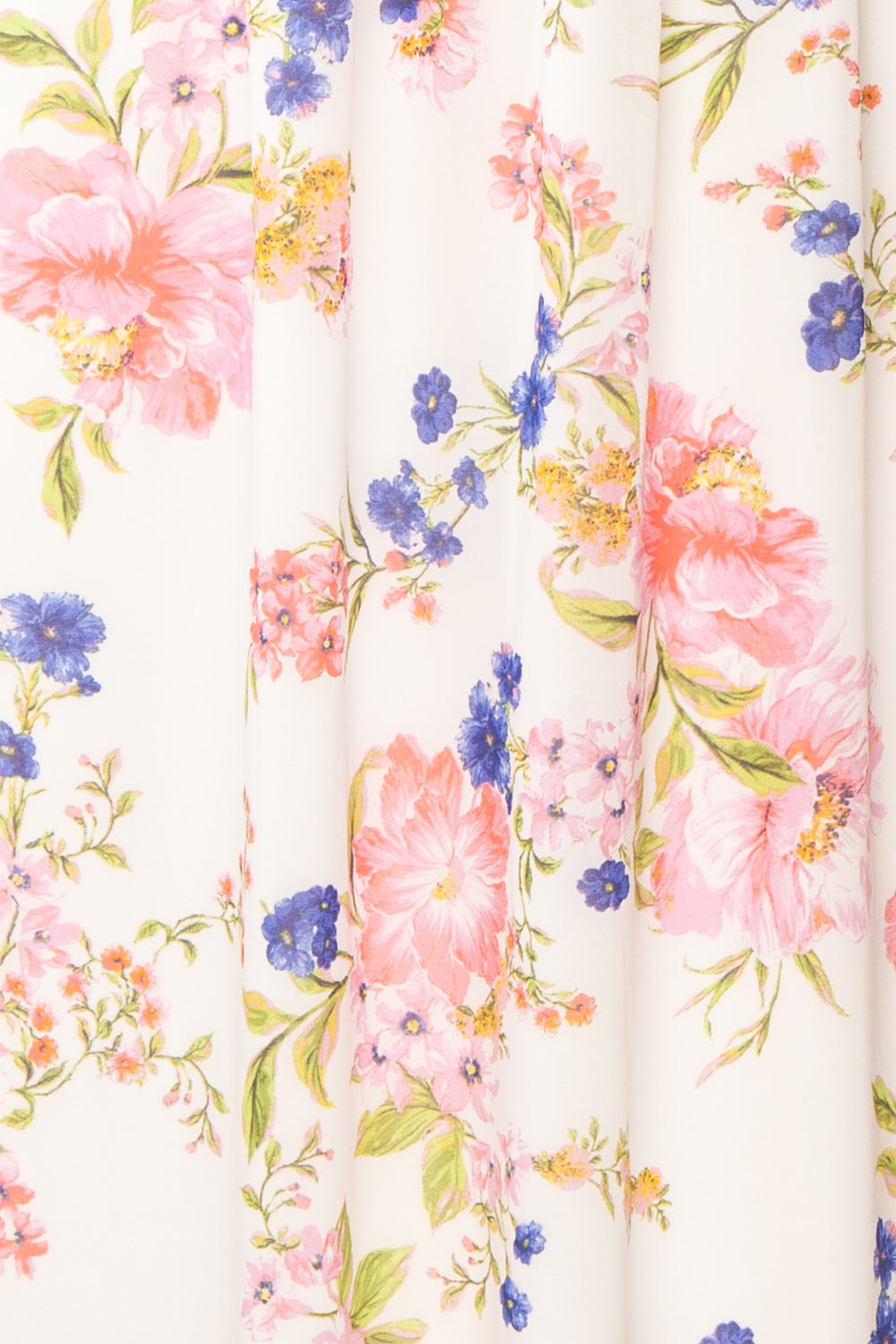 Leda Midi Floral Dress w/ Ruffle Straps | Boutique 1861 fabric