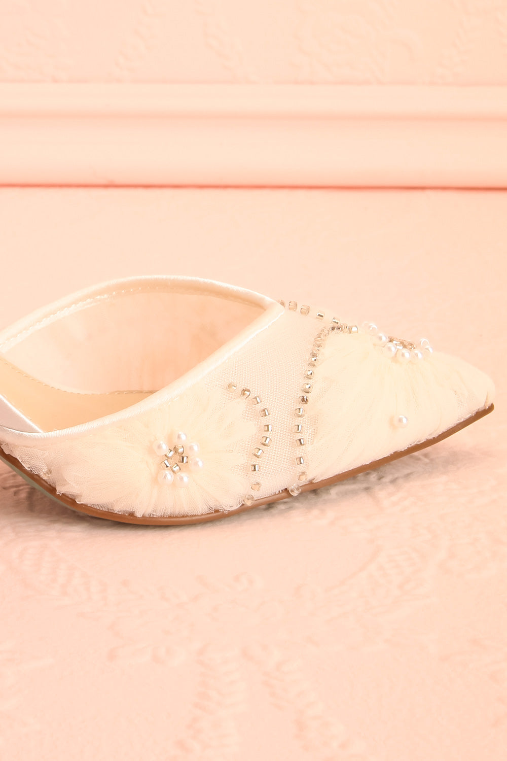 Leisha Pointed-Toe Bling Ankle Strap Heels | Boudoir 1861 front close-up