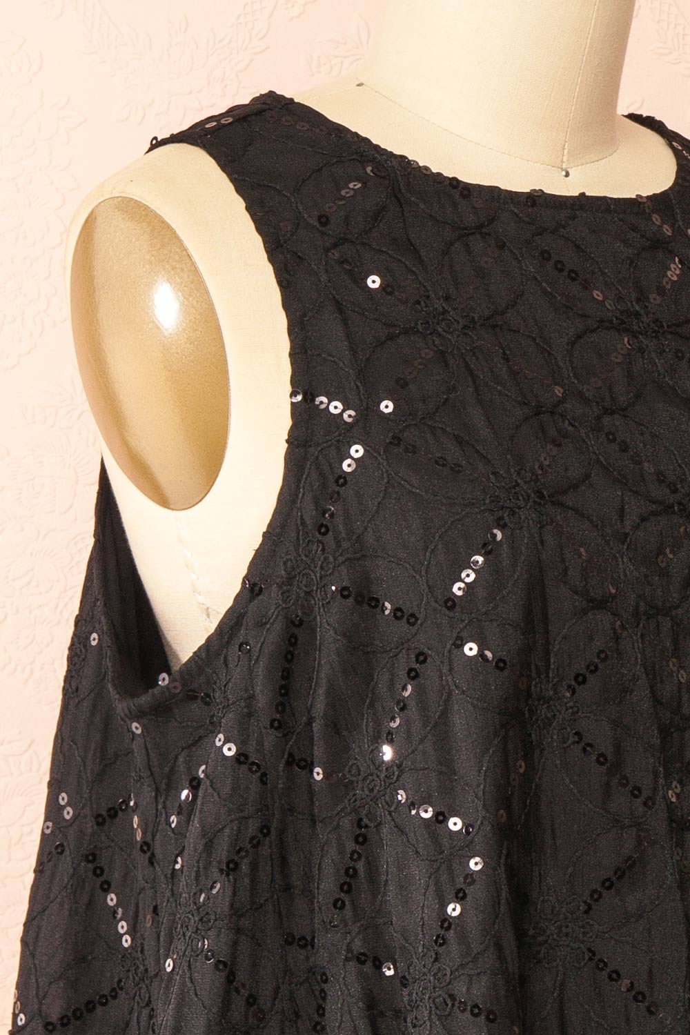 Lelia Black Short Sleeveless Dress | Boutique 1861 side