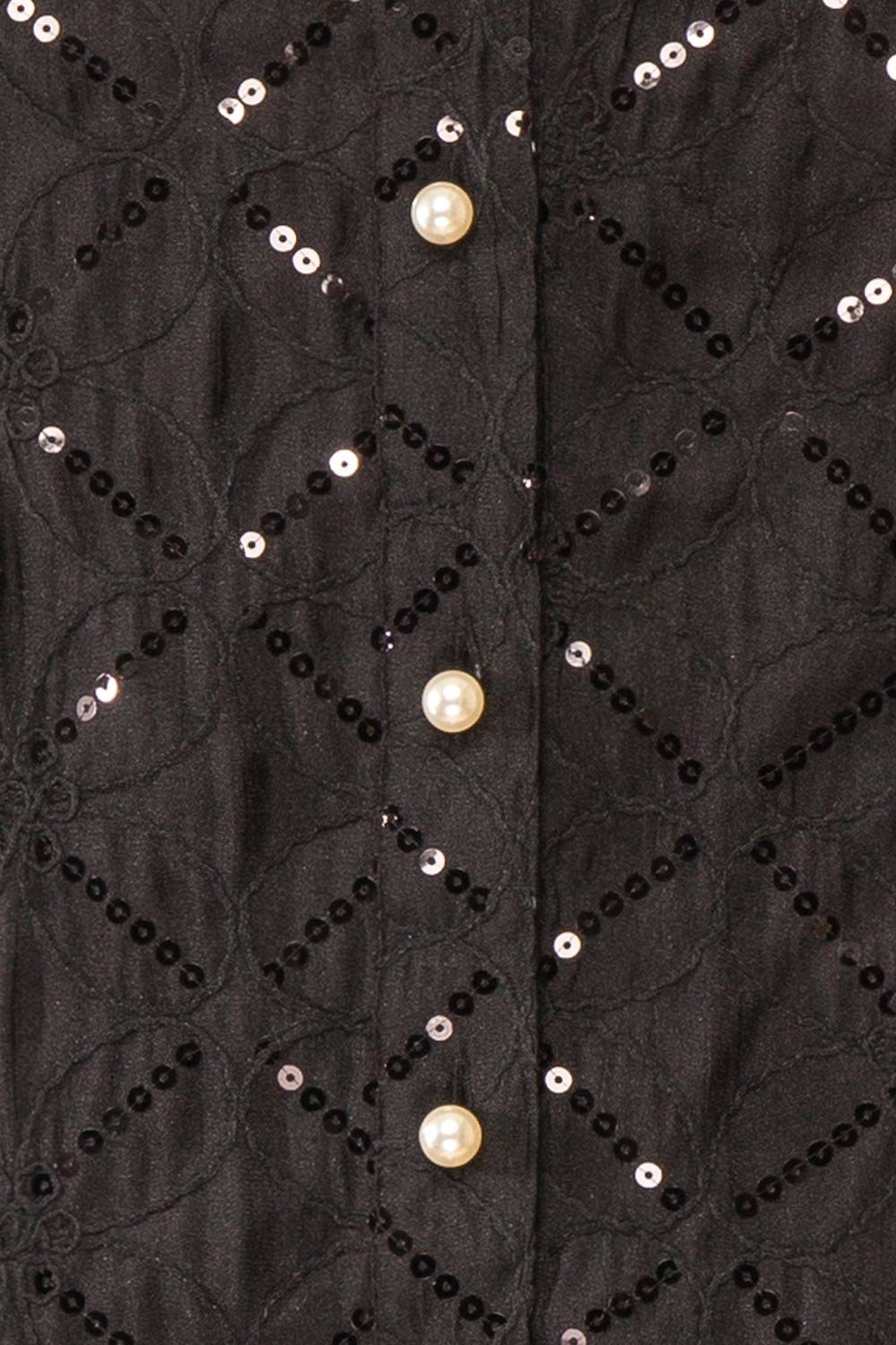 Lelia Black Short Sleeveless Dress | Boutique 1861 fabric