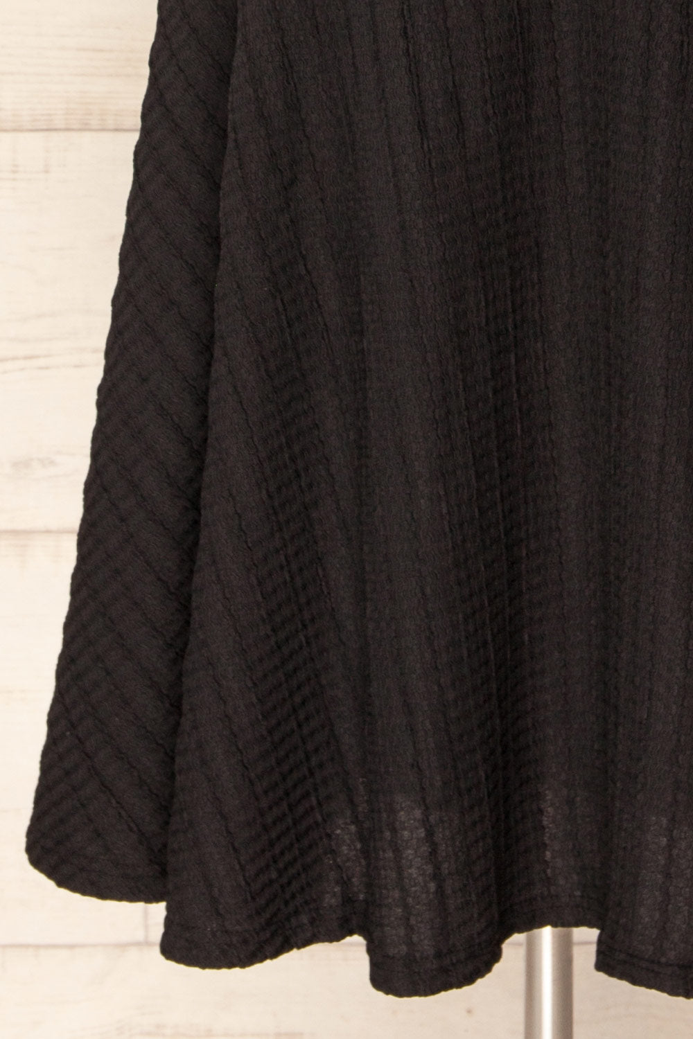 Lenexa Black Midi Dress with Puff Sleeves | La petite garçonne bottom