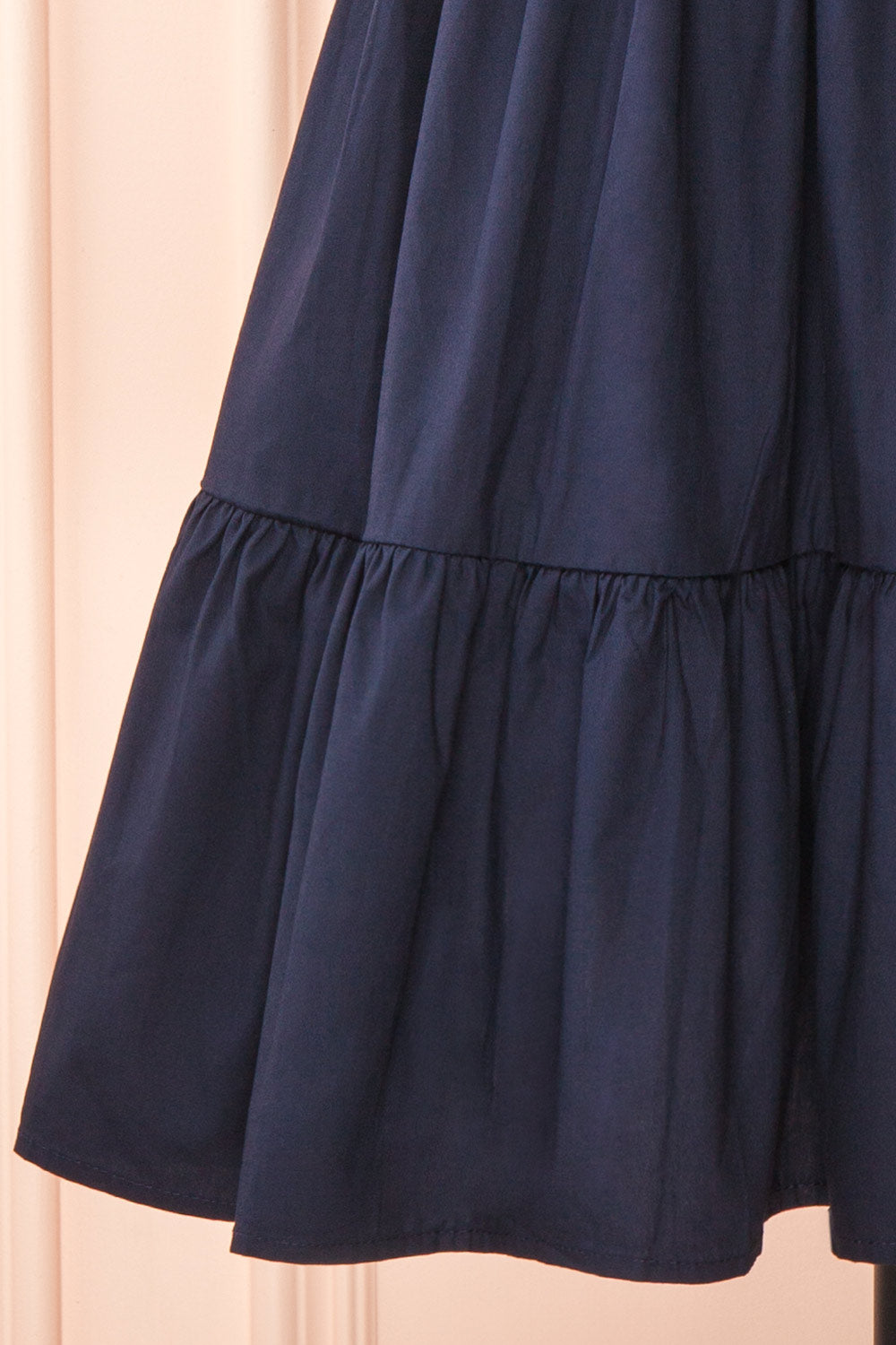Lenora Navy Short A-line Dress w/ Elastic Waist | Boutique 1861 bottom