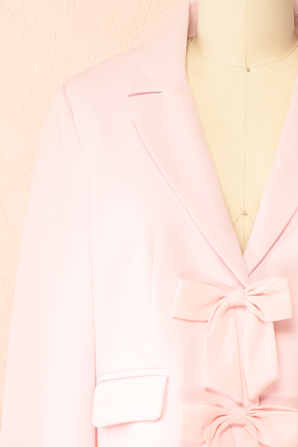 Leodie Short Pink Blazer with Bows | Boutique 1861 front