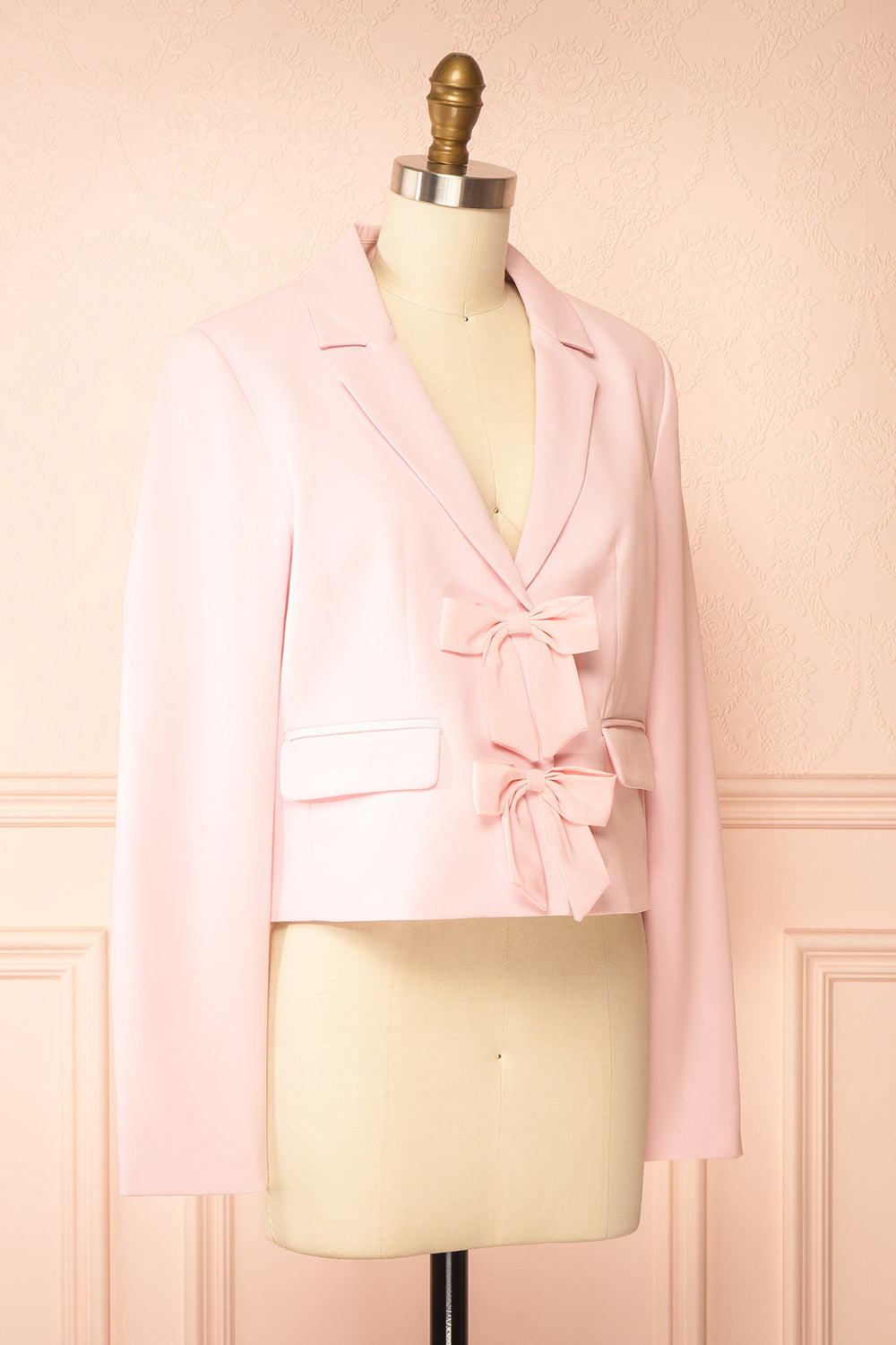Leodie Short Pink Blazer with Bows | Boutique 1861 side view