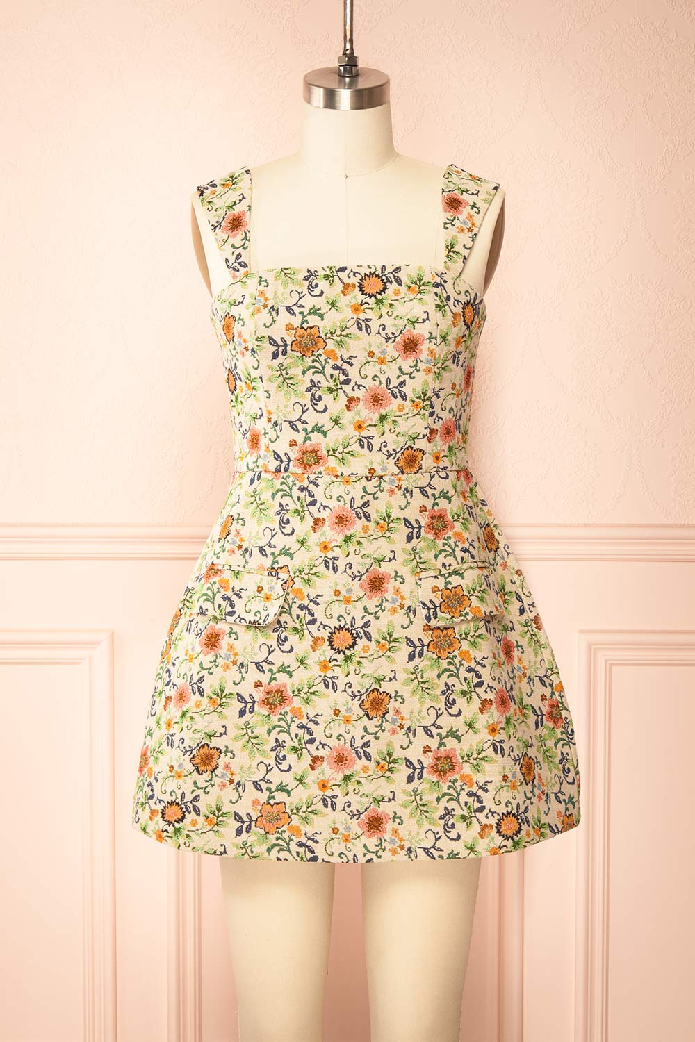 Leokadia Short Floral Jacquard Dress | Boutique 1861 front view