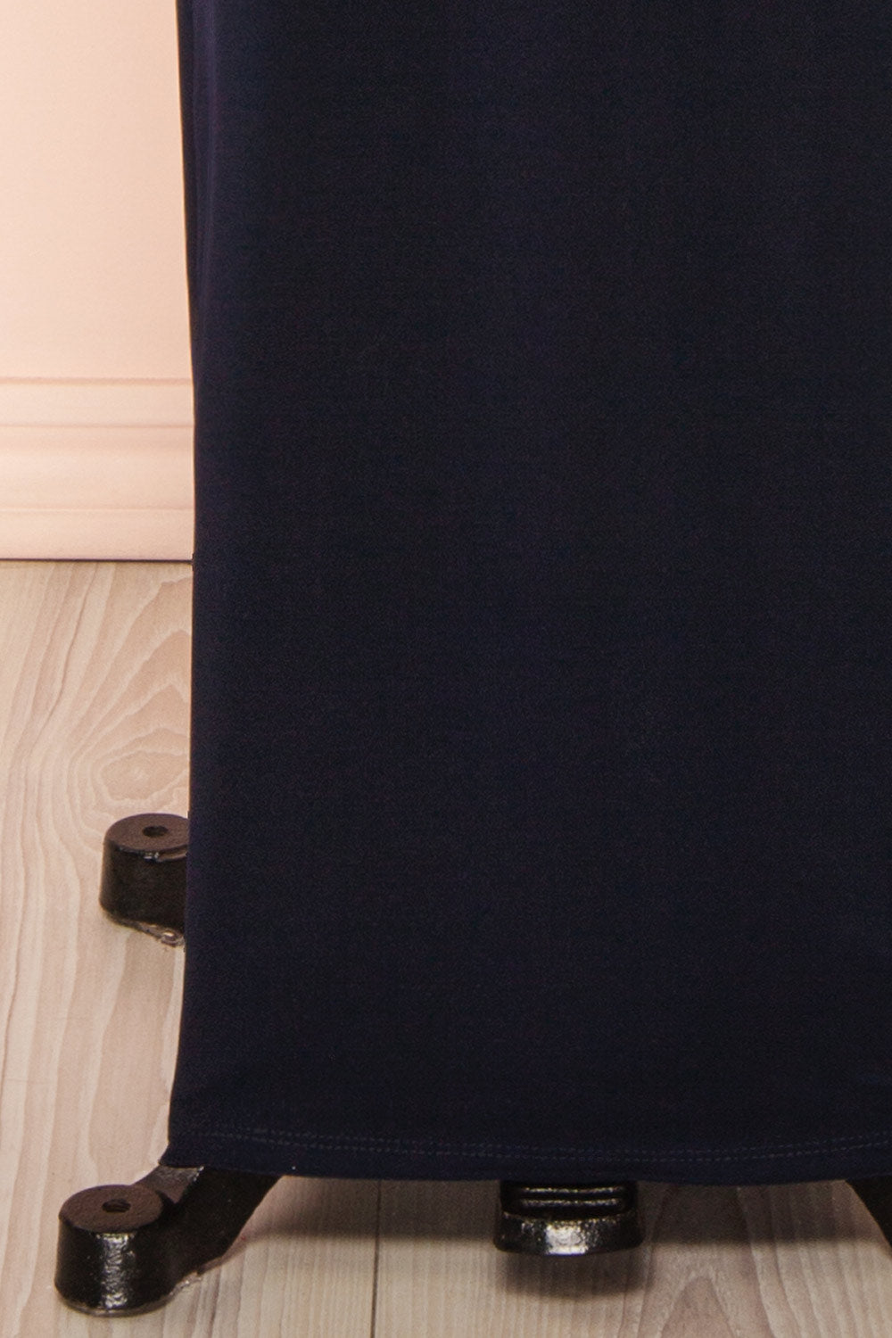 Leora Navy Long Dress w/ Criss-Cross Halter Neckline | Boutique 1861 bottom