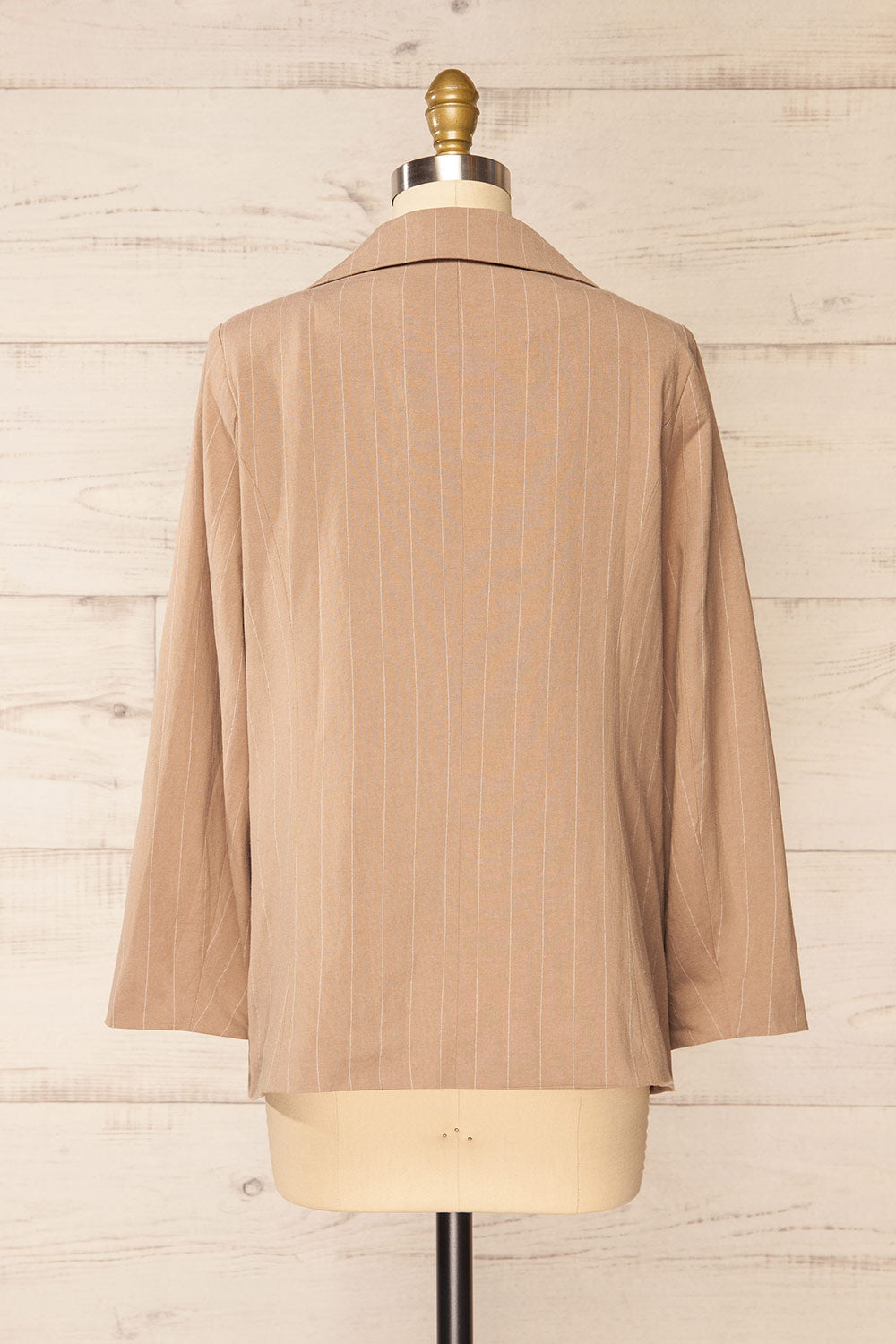 Lethbridge Taupe Blazer w/ White Stripes | La petite garçonne back view