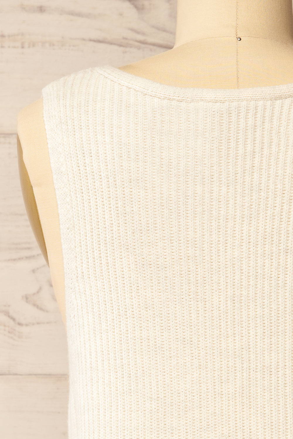 Leuven Beige Button-Up Knit Tank Top | La petite garçonne back