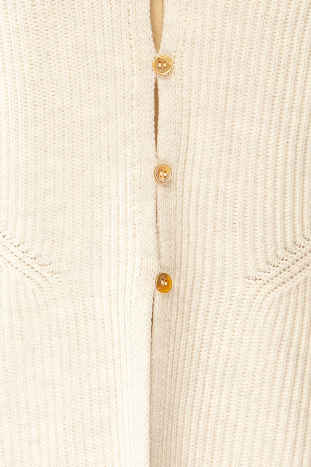 Leuven Beige Button-Up Knit Tank Top | La petite garçonne fabric