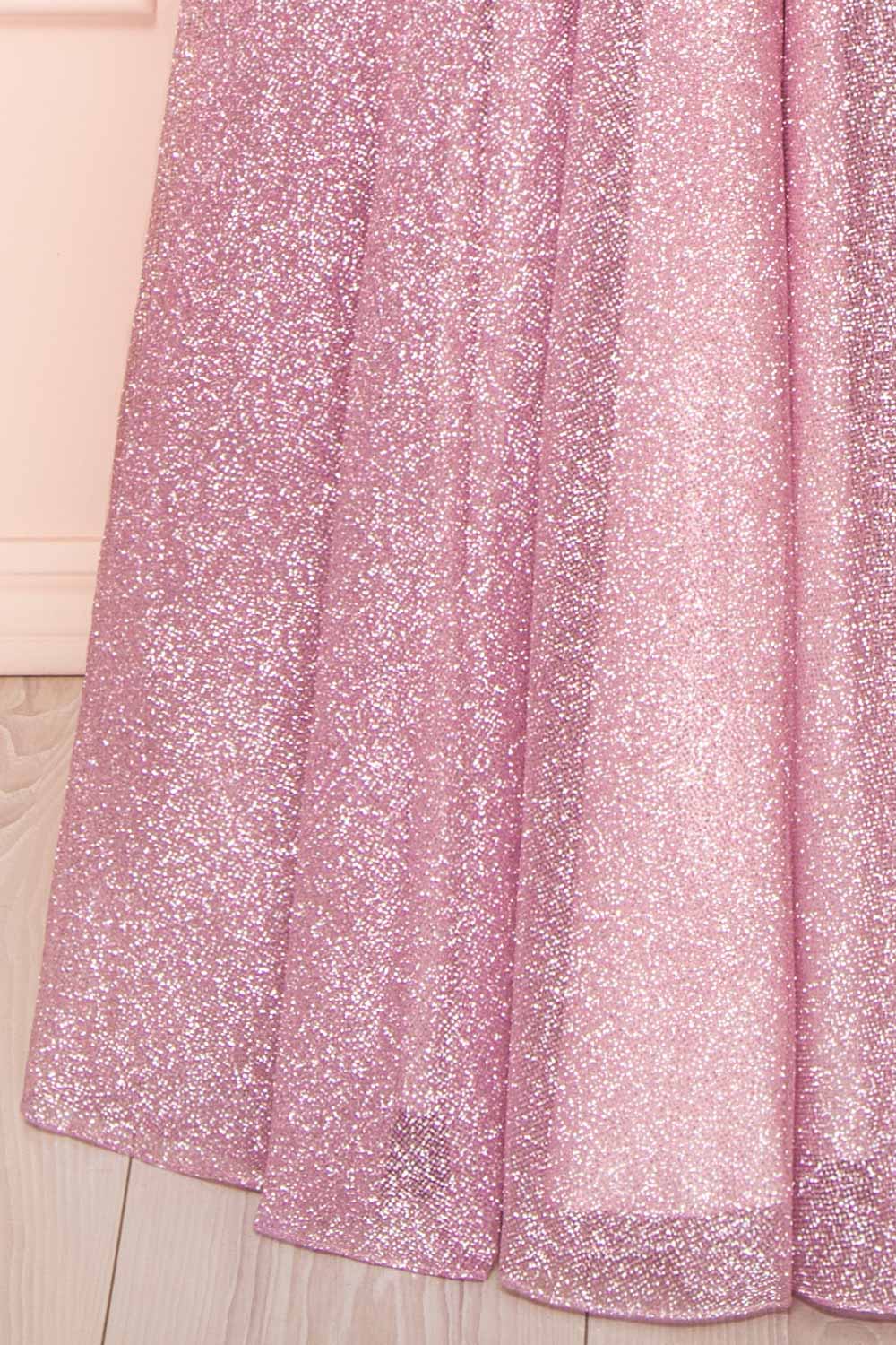 Lexy Pink Sparkly Cowl Neck Maxi Dress | Boutique 1861 bottom