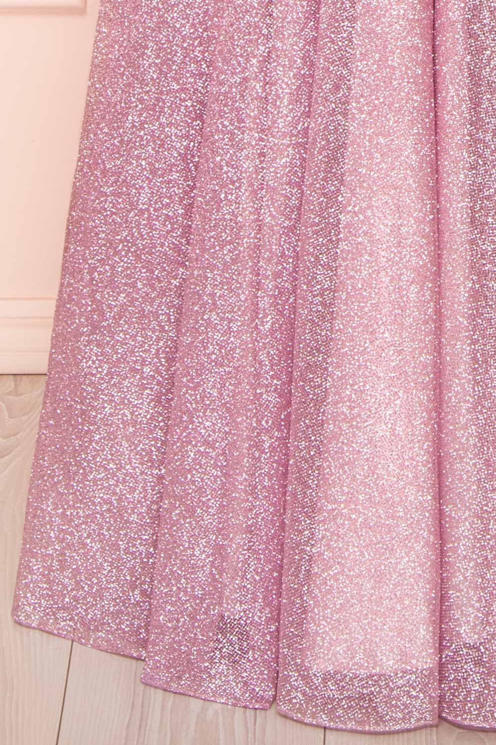 Lexy Pink Sparkly Cowl Neck Maxi Dress | Boutique 1861 bottom