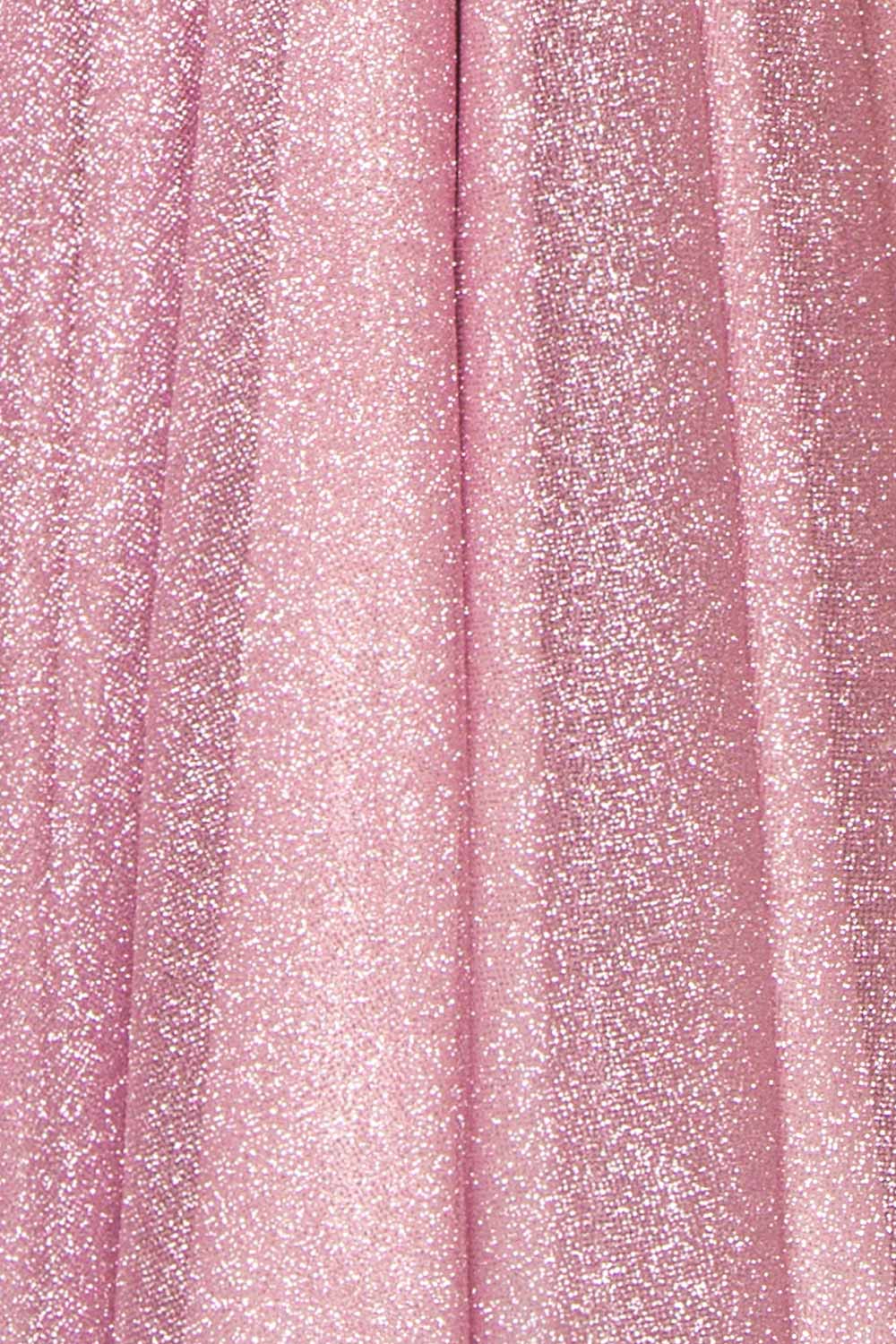 Lexy Pink Sparkly Cowl Neck Maxi Dress | Boutique 1861 fabric