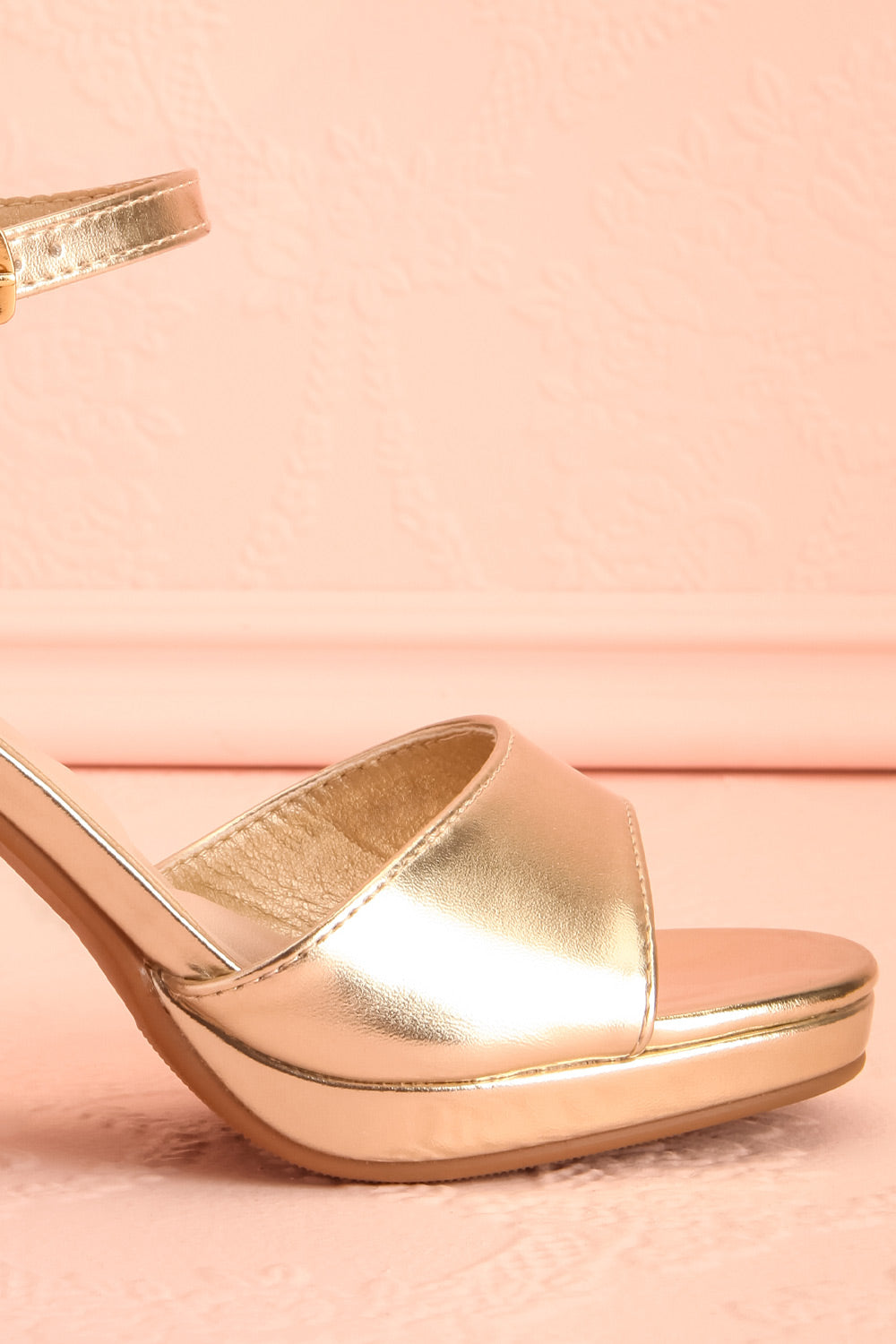 Lillis Gold Metallic Platform Block Heel Sandals | Boutique 1861 side