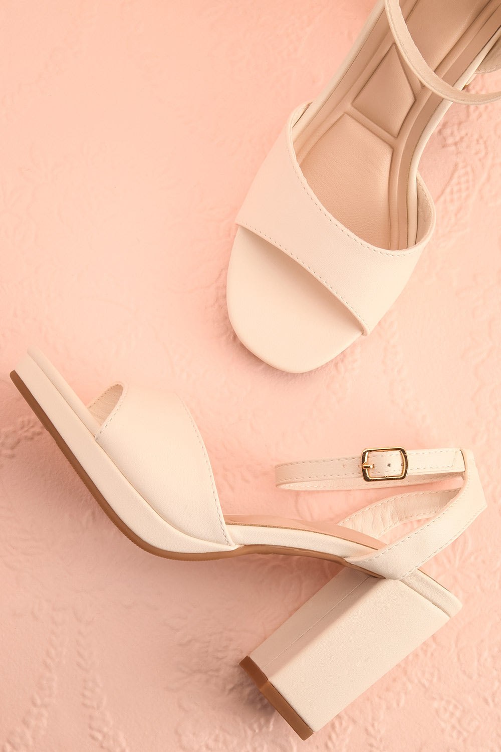 Lillis Ivory Platform Block Heel Sandals | Boutique 1861 flat lay