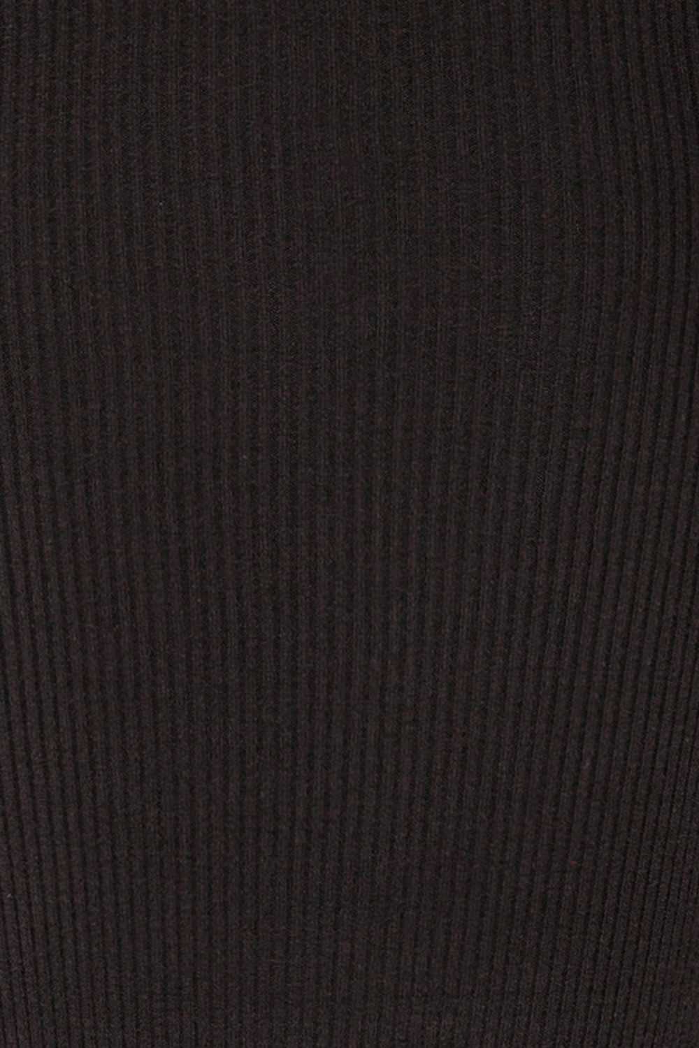 Lilongwe Black Ribbed Midi Dress w/ Long Sleeves | La petite garçonne fabric 