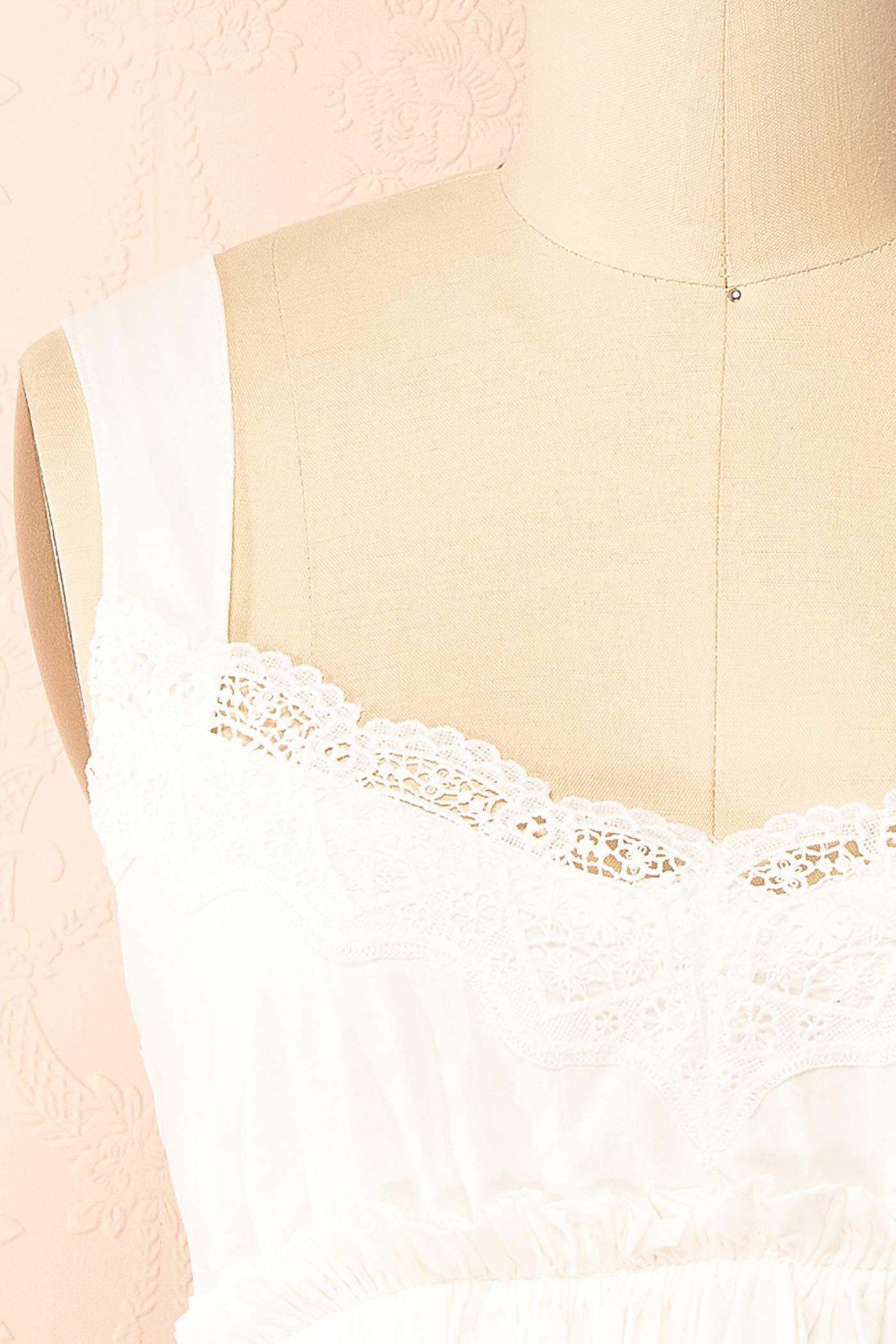 Lioroa Ivory Babydoll Dress with Buckle Straps | Boutique 1861 details