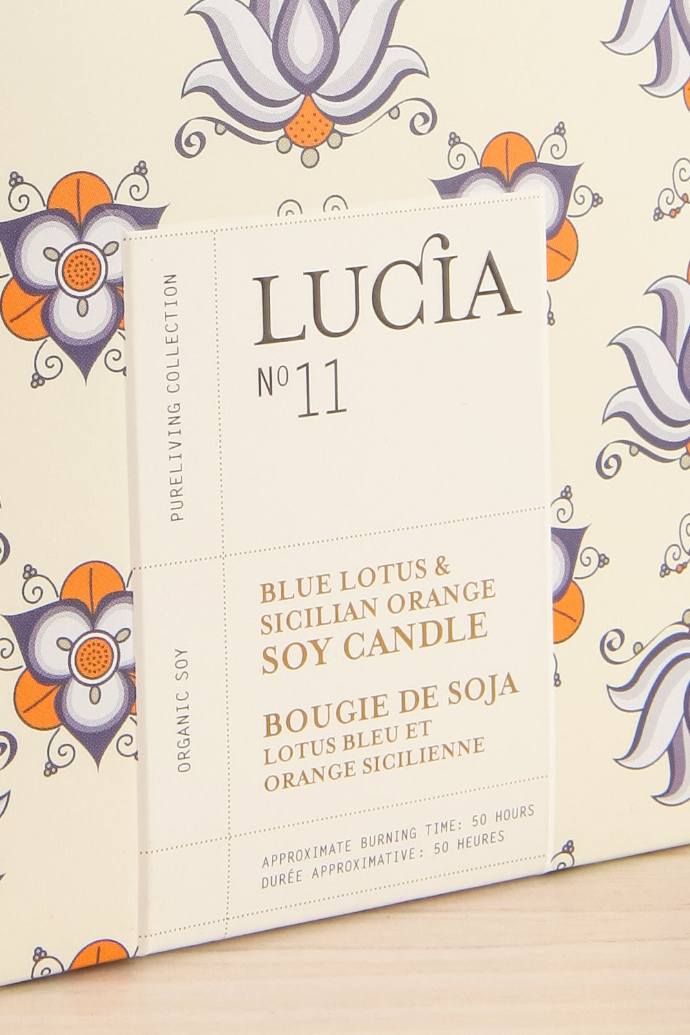 Blue Lotus and Sicilian Orange Candle by Lucia - 2 Options | Maison garçonne box close-up