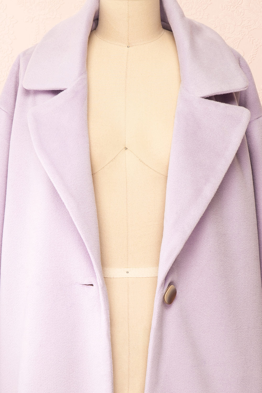 Louanne Lilac Felt Coat | Boutique 1861 open close-up