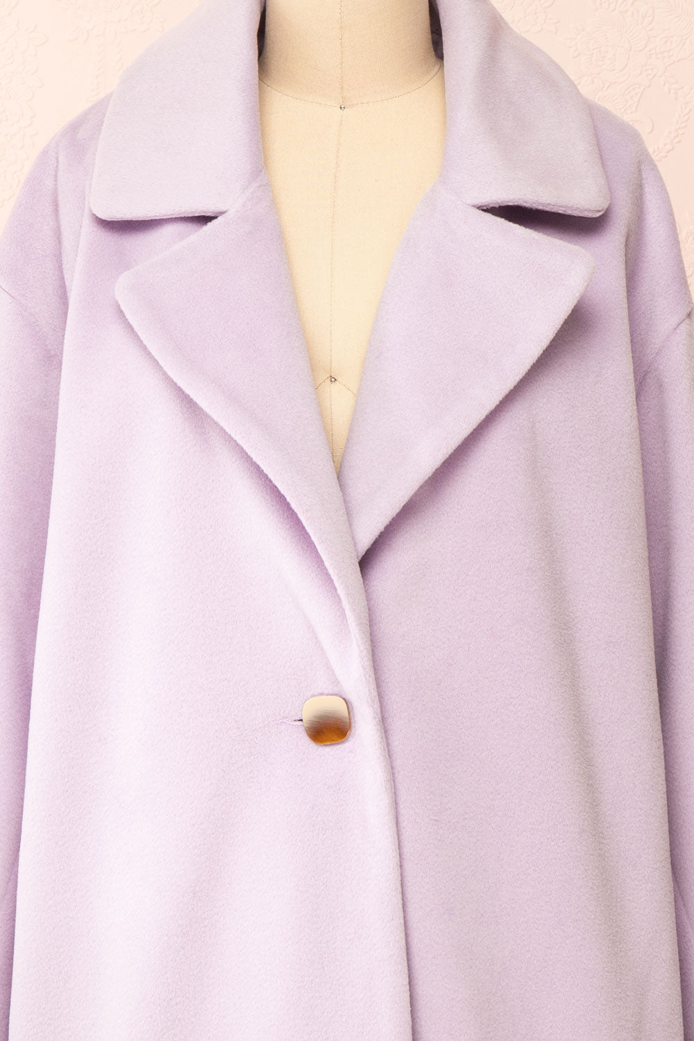 Louanne Lilac Felt Coat | Boutique 1861 front close-up