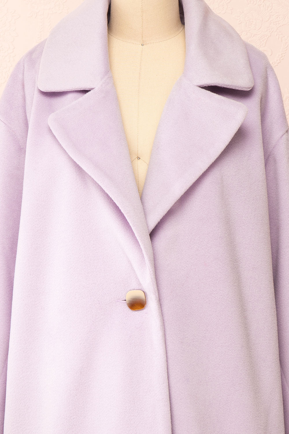 Louanne Lilac Felt Coat | Boutique 1861 front close-up