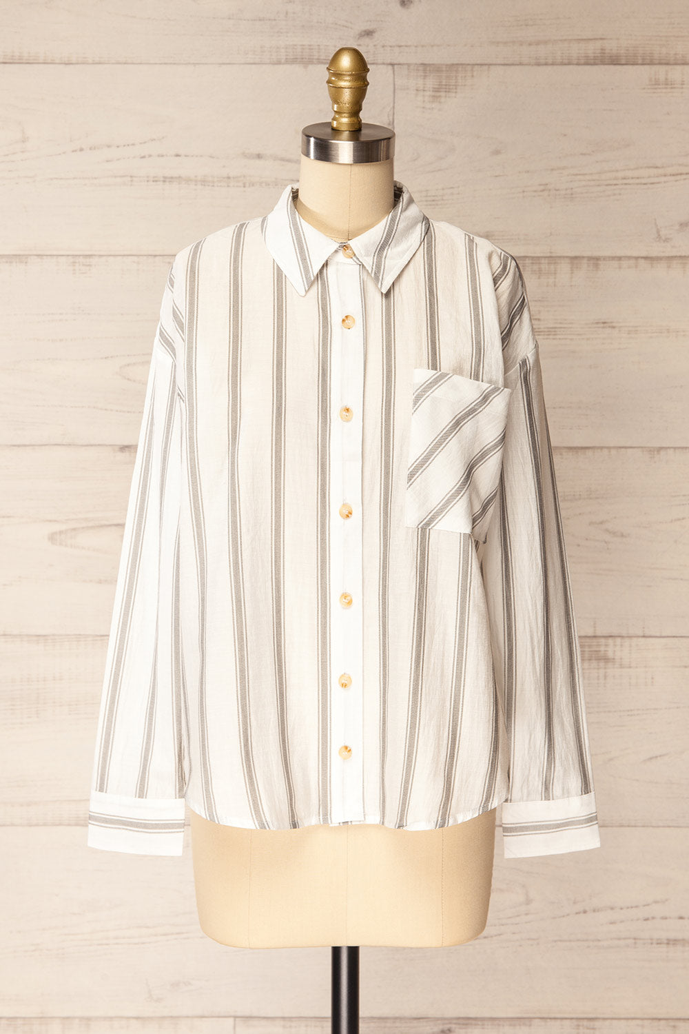 Loubinette Oversized Striped Shirt | La petite garçonne front view