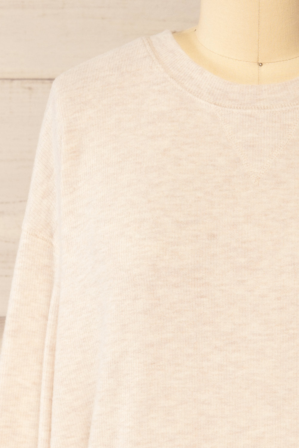 Louina Beige Ribbed Pyjama Top | La petite garçonne front