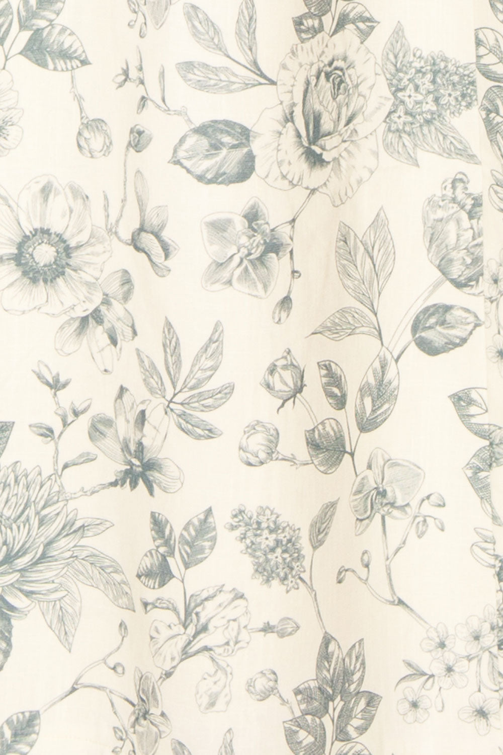 Louna Blue Strapless Floral Faux Linen Dress | Boutique 1861 fabric